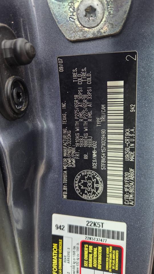 2007 Toyota Tundra SR5, 5.7L V8, NO ACCIDENTS, WELL SERVICED, CERT Photo