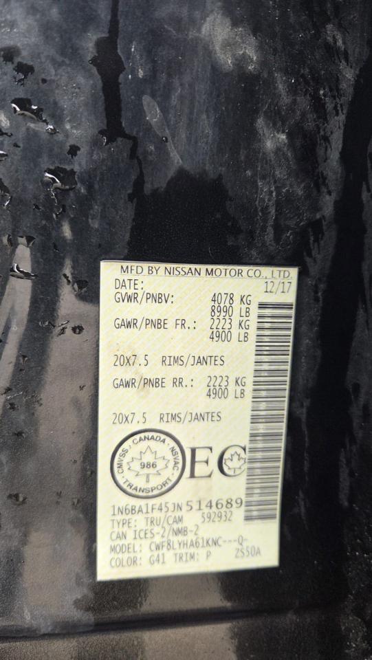 2018 Nissan Titan PLATINUM RESERVE, CUMMINS DIESEL, CREW, LOADED Photo