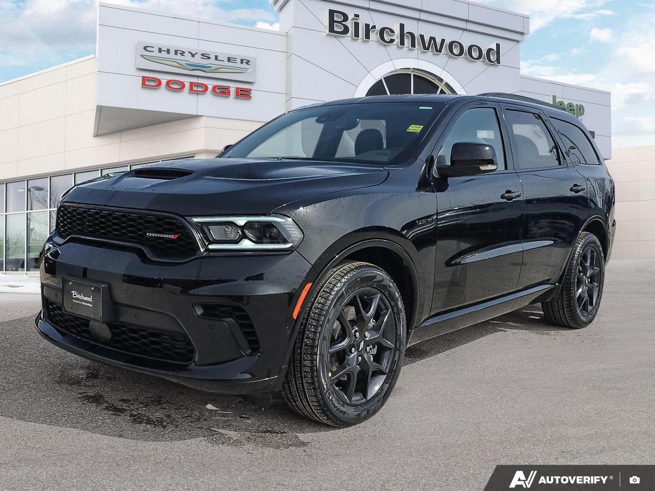 LED low/highbeam headlamps
Pushbutton start
ParkSense Front and Rear Park Assist with stop
BlindSpot and CrossPath Detection
ParkView Rear BackUp Camera
Rear seat reminder alert
Advanced multistage front air bags
Supplemental front seatmounted side air bags
Supplemental side air bags
Supplemental drivers knee blocker air bag
Supplemental sidecurtain air bags
Enhanced Accident Response System
Experience the future of SUVs with the all-new 2026 Dodge Durango GT HEMI V8 Plus! This cutting-edge vehicle combines power, luxury, and advanced technology for an unparalleled driving experience.

Key Features:
- Powerful 5.7L HEMI V8 engine with 8-speed automatic transmission
- Advanced All-Wheel Drive system for superior handling
- Luxurious interior with heated leather seats and steering wheel
- 10.1 Uconnect 5 Nav display with wireless phone connectivity
- 4G LTE Wi-Fi hotspot for seamless connectivity on the go
- ParkSense with Stop front and rear parking sensors
- Collision mitigation and advanced safety features
- Sleek exterior with 20 Satin Carbon split 5-spoke wheels

Ready to experience the future of driving? Reserve your 2026 Dodge Durango GT HEMI V8 Plus today! Contact Birchwood Chrysler Dodge Jeep Ram to schedule a test drive or start your purchase process. Our team is here to answer any questions and ensure you find the perfect vehicle to fit your lifestyle.
Birchwood Chrysler Dodge is your choice for New Chrysler, Dodge, Jeep, RAM vehicles in Winnipeg. 
 
With us, Experience is Everything. Complete as much or as little of your purchase online as you like. All pricing you see is what you pay. No hidden fees. All new vehicle special offers and discounts are already calculated in the pricing. On our website you can choose payment options and terms knowing these are transparent and accurate.

Start your purchase online to build your exact pricing to your specifics like how much money down, vehicle trade and any accessories or added optional protection that suits your needs.

Any questions let us know by calling (204) 774-4444, wed love to send you a video to clarify any questions about a vehicle!

Visit us in store at 90-3965 Portage Ave in the Birchwood Autopark.

Dealer permit #5686
Dealer permit #5686