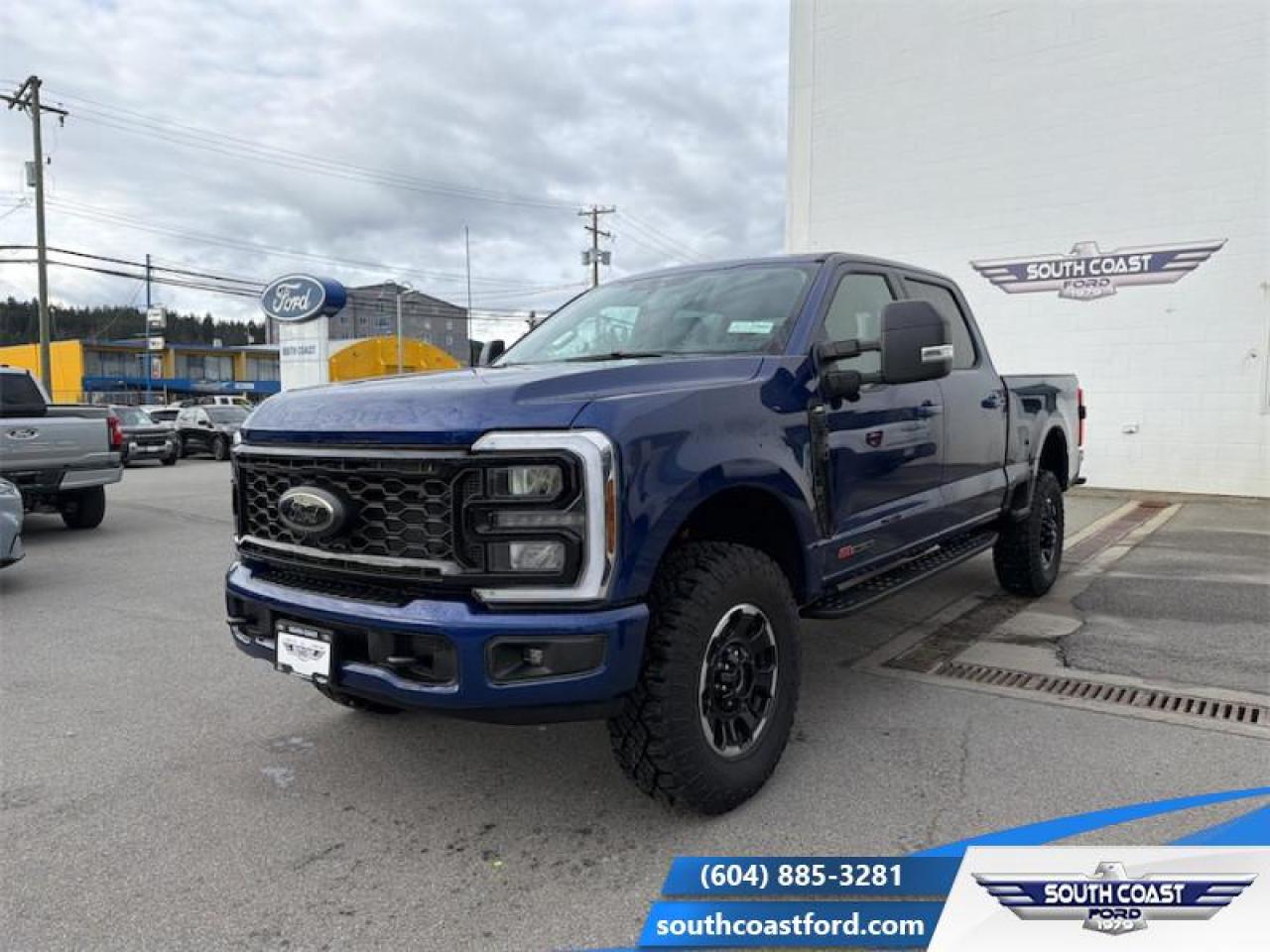 <b>Tremor Off-Road Package, XLT Premium Package, Black Appearance Package!</b><br> <br> This Ford F-350 boasts a quiet cabin, a compliant ride, and incredible capability. <br> <br>The most capable truck for work or play, this heavy-duty Ford F-350 never stops moving forward and gives you the power you need, the features you want, and the style you crave! With high-strength, military-grade aluminum construction, this F-350 Super Duty cuts the weight without sacrificing toughness. The interior design is first class, with simple to read text, easy to push buttons and plenty of outward visibility. This truck is strong, extremely comfortable and ready for anything.<br> <br>This Argon Blue Metallic sought after diesel Crew Cab 4X4 pickup has a 10 Speed Automatic transmission and is powered by a 500HP 6.7L 8 Cylinder Engine. <br> <br> Our F-350 Super Dutys trim level is XLT. This XLT trim steps things up with aluminum wheels, front fog lamps with automatic high beams, a power-adjustable drivers seat, three 12-volt DC and 120-volt AC power outlets, beefy suspension thanks to heavy-duty dampers and robust axles, class V towing equipment with a hitch, trailer wiring harness, a brake controller and trailer sway control, manual extendable trailer-style side mirrors, box-side steps, and cargo box illumination. Additional features include an 8-inch infotainment screen powered by SYNC 4 with Apple CarPlay and Android Auto, FordPass Connect 5G mobile hotspot internet access, air conditioning, cruise control, remote keyless entry, smart device remote engine start, pre-collision assist with automatic emergency braking, forward collision mitigation, and a rearview camera. This vehicle has been upgraded with the following features: Tremor Off-Road Package, XLT Premium Package, Black Appearance Package.<br><br> View the original window sticker for this vehicle with this url <b><a href=http://www.windowsticker.forddirect.com/windowsticker.pdf?vin=1FT8W3BMXTEC82965 target=_blank>http://www.windowsticker.forddirect.com/windowsticker.pdf?vin=1FT8W3BMXTEC82965</a></b>.<br> <br>To apply right now for financing use this link: <a href=https://www.southcoastford.com/financing/ target=_blank>https://www.southcoastford.com/financing/</a><br><br> <br/><br> Buy this vehicle now for the lowest bi-weekly payment of <b>$938.18</b> with $0 down for 84 months @ 7.99% APR O.A.C. ( taxes included, $695 Administration Fee included    / Total Obligation of $153710  ).  See dealer for details. <br> <br>Call South Coast Ford Sales or come visit us in person. Were convenient to Sechelt, BC and located at 5606 Wharf Avenue. and look forward to helping you with your automotive needs. <br><br> Come by and check out our fleet of 20+ used cars and trucks and 90+ new cars and trucks for sale in Sechelt.  o~o