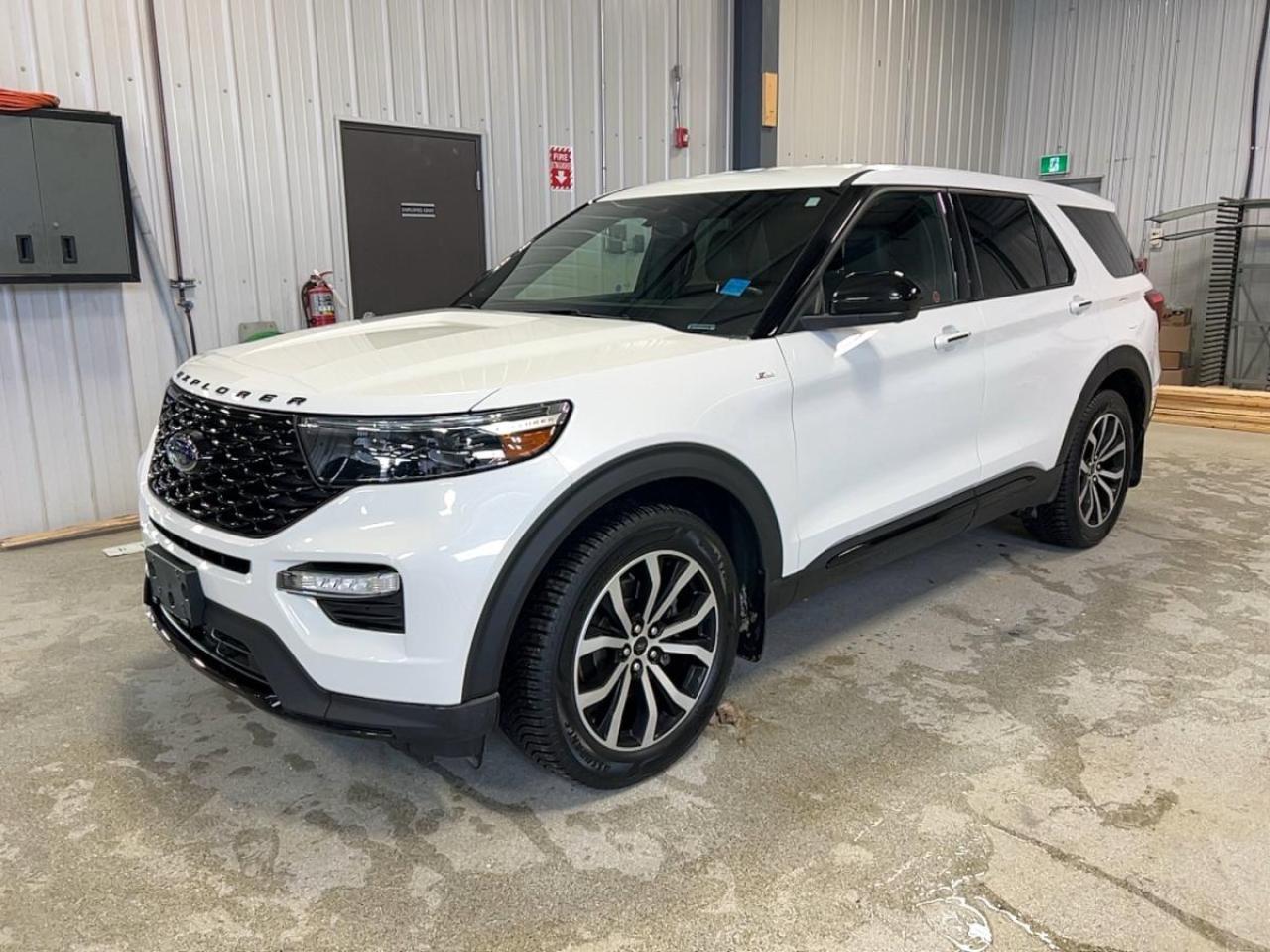 Meet the 2022 Ford Explorer ST-Line 4WD, now available at Velocity Ford in Moose Jaw. Finished in clean White with a Black interior, this used SUV blends everyday comfort with confident capability. With 60,214 km, a 2.3 L gas engine, and an automatic transmission, its ready for commutes, road trips, and winter drives.

This 2022 Ford Explorer ST-Line 4WD gives you the space and flexibility families want, plus the driver-focused feel many owners look for in a modern SUV. With 4 doors, a power liftgate, and smart convenience features, it fits busy weekdays and weekend escapes. Add in 4WD and you have a vehicle that feels prepared when conditions change.

FEATURES OF THE Explorer ST-Line 4WD  
»» Sport-inspired ST-Line exterior appearance cues  
»» Four-wheel drive for confident traction  
»» Power liftgate for easier loading  
»» LED headlamps for clearer night visibility  

ADVANCED SAFETY FEATURES  
»» Anti-lock braking system for controlled stops  
»» Stability control helps maintain road grip  
»» Blind spot monitor for safer lane changes  
»» Lane departure warning adds extra awareness  

PERFORMANCE AND EFFICIENCY  
»» 2.3 L gas engine balances power  
»» Automatic transmission for smooth shifting  
»» Four-wheel drive for all-season confidence  
»» Performance tires for responsive road feel  

COMFORT AND CONVENIENCE  
»» Dual-zone automatic climate control for comfort  
»» Rear climate control for second-row comfort  
»» Heated front seats for cold mornings  
»» Driver power seat with lumbar support  

TECHNONOLGY AND CONNECTIVITY  
»» Navigation system helps plan routes easily  
»» Bluetooth integration for hands-free calling  
»» WiFi hotspot helps keep devices connected  
»» Satellite radio and HD Radio included  

CARGO SPACE  
»» Power liftgate for quick cargo access  
»» Remote trunk release adds daily convenience  
»» Spare tire included for added reassurance  
»» Four-door access simplifies loading passengers  

WHAT OTHER OWNERS LIKE  
»» Confident visibility with backup camera  
»» Easy winter starts using remote starter  
»» Simple daily driving with cruise control  
»» Clear lighting from LED headlamps  

This Explorer is also well equipped with practical touches that make daily driving easier, including power steering, power windows, heated mirrors, retractable mirrors, tinted windows, fog lights, automatic headlights, an auto-dimming rearview mirror, rear window defroster, and steering wheel audio controls. Safety coverage includes driver and passenger airbags, side impact airbags, head side airbags, child safety locks, a passenger airbag sensor, tire pressure monitoring, and automatic door locks.

This 2022 Ford Explorer ST-Line 4WDs VIN is: 1FMSK8KH8NGA22519.