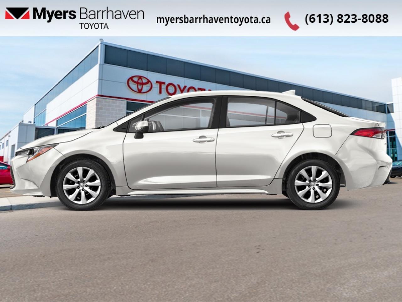 <b>Heated Seats, Apple CarPlay, Android Auto, Adaptive Cruise Control, Lane Keep Assist, Lane Departure Warning, Forward Collision Alert, Evasive Steering Assist, LED Lights, Rear Camera, SiriusXM</b><br> <br>  Compare at $26934 - Our Live Market Price is just $25898! <br> <br>This 2024 Toyota Corolla features attractive styling, impressive efficiency and a slew of standard safety features. This 2024 Toyota Corolla is fresh on our lot in Ottawa. <br> <br>With a distinctive design, robust engineering and all-round practicality, this 2024 Corolla is a popular choice for shoppers who prioritize safety and style. A well-built interior with amazing standard technology ensures that this sedan withstands the day-to-day activities of an urban commute. A roomy cabin with comfortable ride quality ensures that occupants enjoy a smooth journey, both in the city and the highway. This sedan has 63,152 km. Its White in colour. It has an Automatic transmission and is powered by a 169HP 2.0L 4 Cylinder Engine. <br> <br> Our Corollas trim level is LE. This Corolla LE ups the ante with heated front seats and automatic air conditioning for even more comfort, wireless Apple CarPlay and Android Auto, adaptive cruise control, remote keyless entry, LED headlights with automatic high beams, power heated side mirrors, and SiriusXM streaming radio with a 6-speaker audio setup. Safety features include a blind spot monitoring, pre-collision system with intersection support and rear collision warning, lane keeping assist with lane departure warning, forward collision alert, evasive steering assist, driver monitoring alert, and a rearview camera.<br> <br>To apply right now for financing use this link: <a href=https://www.myersbarrhaventoyota.ca/quick-approval/ target=_blank>https://www.myersbarrhaventoyota.ca/quick-approval/</a><br><br> <br/><br> Buy this vehicle now for the lowest bi-weekly payment of <b>$180.12</b> with $0 down for 84 months @ 6.99% APR O.A.C. ( Plus applicable taxes -  Plus applicable fees   ).  See dealer for details. <br> <br>At Myers Barrhaven Toyota we pride ourselves in offering highly desirable pre-owned vehicles. We truly hand pick all our vehicles to offer only the best vehicles to our customers. No two used cars are alike, this is why we have our trained Toyota technicians highly scrutinize all our trade ins and purchases to ensure we can put the Myers seal of approval. Every year we evaluate 1000s of vehicles and only 10-15% meet the Myers Barrhaven Toyota standards. At the end of the day we have mutual interest in selling only the best as we back all our pre-owned vehicles with the Myers *LIFETIME ENGINE TRANSMISSION warranty. Thats right *LIFETIME ENGINE TRANSMISSION warranty, were in this together! If we dont have what youre looking for not to worry, our experienced buyer can help you find the car of your dreams! Ever heard of getting top dollar for your trade but not really sure if you were? Here we leave nothing to chance, every trade-in we appraise goes up onto a live online auction and we get buyers coast to coast and in the USA trying to bid for your trade. This means we simultaneously expose your car to 1000s of buyers to get you top trade in value. <br>We service all makes and models in our new state of the art facility where you can enjoy the convenience of our on-site restaurant, shuttle van, free Wi-Fi, Enterprise Rent-A-Car, on-site tire storage, and complimentary drinks. Come see why many Toyota owners are making the switch to Myers Barrhaven Toyota. <br>*LIFETIME ENGINE TRANSMISSION WARRANTY NOT AVAILABLE FOR VEHICLES WITH KMS EXCEEDING 140,000KM, VEHICLES 8 YEARS & OLDER, HIGHLINE BRAND VEHICLES (e.g., BMW, INFINITI, CADILLAC, LEXUS), AND QUEBEC RESIDENTS.<br> Come by and check out our fleet of 70+ used cars and trucks and 50+ new cars and trucks for sale in Ottawa.  o~o