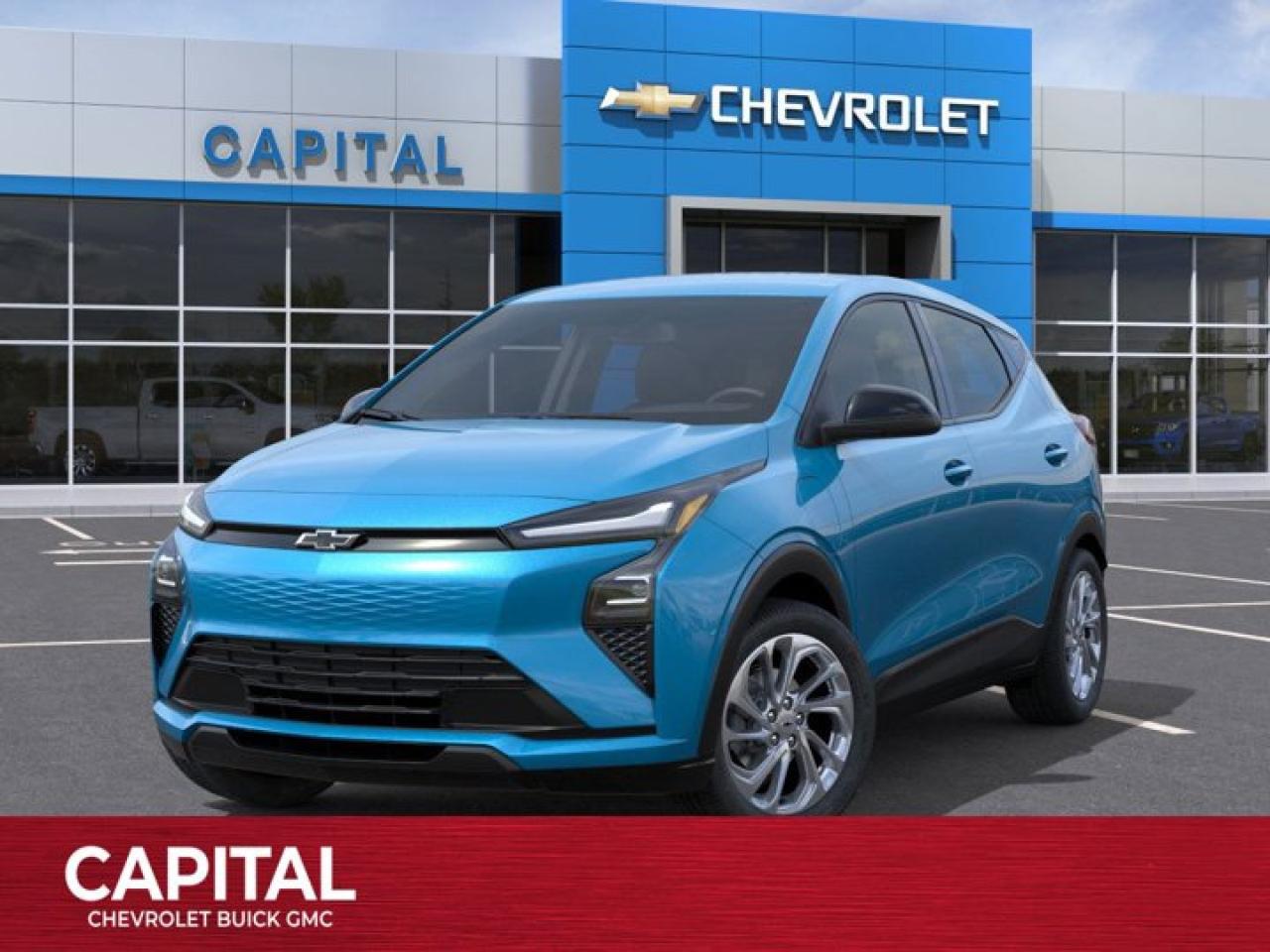 This Chevrolet Bolt delivers a Electric engine powering this Automatic transmission. LT PREFERRED EQUIPMENT GROUP includes standard equipment, LPO, PUBLIC CHARGING PACKAGE (DEALER PROVIDED) includes (RYK) GM J1772 AC Adapter, LPO and (RYW) GM CCS1 DC Adapter, LPO, LICENSE PLATE FRONT MOUNTING PACKAGE.* This Chevrolet Bolt Features the Following Options *Windows, power rear, express down, Window, power, front passenger, express down, Window, power, driver, express up and down, Wi-Fi Hotspot capable (Terms and limitations apply. See onstar.ca or dealer for details.), Wheels, 17 (43.2 cm) Silver painted aluminum, Wheel, spare, none, USB ports, 2 type-C, located on front of centre console, USB ports, 2 type-C, located on back of centre console, charge-only, Transmission, none (electric drive unit), Tires, 215/50R17 all-season blackwall.* Visit Us Today *A short visit to Capital Chevrolet Buick GMC Inc. located at 13103 Lake Fraser Drive SE, Calgary, AB T2J 3H5 can get you a trustworthy Bolt today!