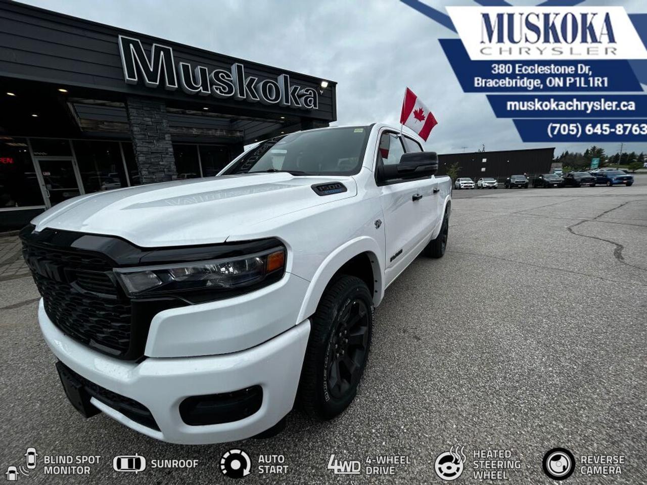 This RAM 1500 BIG HORN, with a 5.7L HEMI V-8 engine engine, features a 8-speed automatic transmission, and generates 20 highway/16 city L/100km. Find this vehicle with only 32 kilometers!  RAM 1500 BIG HORN Options: This RAM 1500 BIG HORN offers a multitude of options. Technology options include: Voice Recorder, 2 LCD Monitors In The Front, GPS Antenna Input, Integrated Center Stack Radio, MP3 Capability.  Safety options include Variable Intermittent Wipers, Airbag Occupancy Sensor, Curtain 1st And 2nd Row Airbags, Dual Stage Driver And Passenger Front Airbags, Dual Stage Driver And Passenger Seat-Mounted Side Airbags.  Visit Us: Find this RAM 1500 BIG HORN at Muskoka Chrysler today. We are conveniently located at 380 Ecclestone Dr Bracebridge ON P1L1R1. Muskoka Chrysler has been serving our local community for over 40 years. We take pride in giving back to the community while providing the best customer service. We appreciate each and opportunity we have to serve you, not as a customer but as a friend