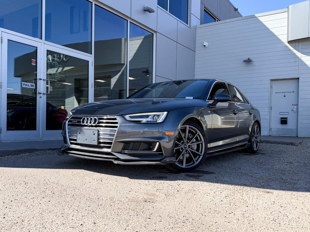Experience luxury and performance with this pre-owned 2017 Audi A4 Technik 4dr Sedan in sleek Grey. Powered by a 2.0 TFSI 252-HP 4-cylinder engine paired with Audis renowned Quattro full-time AWD and a smooth 7-speed S tronic transmission, this sedan delivers confident handling and dynamic driving. Step inside to heated leather seats, dual-zone climate control, and advanced MMI Navigation Plus with an 8.3 display for seamless connectivity and entertainment. Safety features include multiple airbags, electronic stability control, blind spot warning, and front and rear parking sensors for peace of mind. Finished with stylish 18-inch 5-spoke wheels and LED lighting, this A4 blends sophistication with cutting-edge technology. Ready for your next journeyschedule your test drive today!Go Mazda is an AMVIC licensed businessThis vehicle has been registered in the province ofBritish Columbia and is showing a CarFax incident in the amount of $5,158.98
