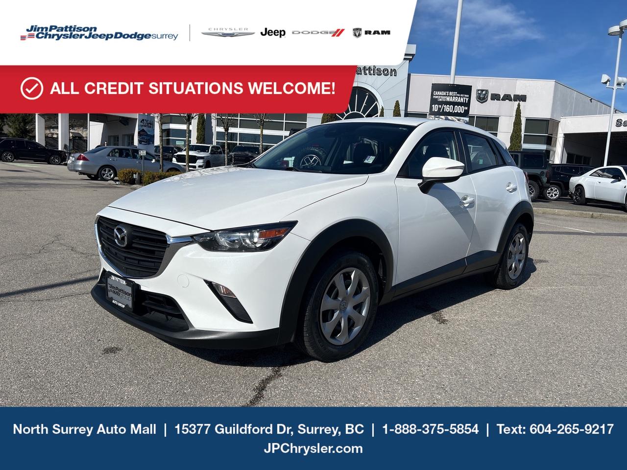 2019 Mazda CX-3  Sporty, Smart, and Ready for the Road

Turn heads and enjoy every drive in this stylish 2019 Mazda CX-3. With its sleek design, agile handling, and impressive fuel efficiency, this compact SUV delivers the perfect balance of performance and practicality.

Under the hood, youll find a responsive 2.0L SKYACTIV&reg; engine paired with a smooth automatic transmission, giving you a fun-to-drive experience while still achieving excellent MPG. Whether youre commuting to work or heading out for a weekend getaway, the CX-3 offers confident handling and a comfortable ride.

Inside, youll appreciate the modern, driver-focused cabin featuring:

Premium cloth seating

Touchscreen infotainment system

Bluetooth&reg; connectivity

Backup camera

Steering wheel-mounted controls

Advanced safety features for added peace of mind

With its compact size, the CX-3 makes city driving and parking effortless, while still offering versatile cargo space for your daily needs.

If youre looking for a dependable, stylish crossover thats fun to drive and easy on fuel, this 2019 Mazda CX-3 is the perfect fit.

Schedule your test drive today  this one wont last long! ??

Price includes documentation fee ($899) and VSA Transaction Levy ($10). Finance placement fee ($599) if applicable, GST and PST are additional. Call 1-877-868-1775! Financing available OAC. D#30394