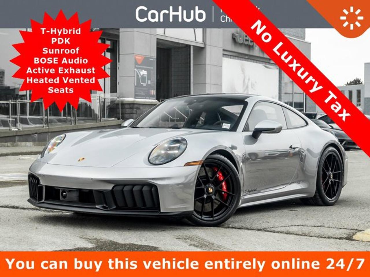 <p> Only 194 Miles! This Porsche 911 delivers a Intercooled Turbo Gas/Electric H-6 3.6 L/219 engine powering this Automatic transmission. Wireless Phone Connectivity, Window Grid Diversity Antenna, Wheels: 20 Front/21 Rear Carrera GTS. <p>This Porsche 911 Comes Equipped with These Options <br /> Warn and Brake Assist, Valet Function, Trip Computer, Transmission: 8-Speed Porsche Doppelkupplung (PDK), Transmission w/Driver Selectable Mode, Sequential Shift Control w/Steering Wheel Controls and Oil Cooler, Tires: 245/35ZR20 Front & 315/30ZR21 Rear, Tire Specific Low Tire Pressure Warning, Tire Mobility Kit, Strut Front Suspension w/Coil Springs, Streaming Audio. </p> <p> Know Youre Making a Reliable Purchase <br /> North York Chrysler Jeep Dodge RAM FIAT graded the Overall Condition of this vehicle as Excellent. </p> <p>Drive Happy with CarHub<br>*** All-inclusive, upfront prices -- no haggling, negotiations, pressure, or games*** Purchase or lease a vehicle and receive a $1000 CarHub Rewards card for service.  *** Purchase this vehicle fully online on CarHub websites</p> <p>Transparency Statement<br>USED VEHICLES:Online prices and payments are for finance purchases  please note there is a $850 safety certification fee. if not Certified, then as per OMVIC Regulations the vehicle is deemed to be not drivable and Not Certified. Cash purchases for used vehicles have a $2,350 surcharge which includes the safety certification (the finance price + $2,350).NEW VEHICLES:New financed vehicles are subject to an $ 850 Processing Fee. New cars priced at over $100,000 including add-ons or accessories are subject to the additional federal luxury tax.While every effort is taken to avoid errors, technical or human error can occur, so please confirm vehicle features, options, materials, and other specs with your CarHub representative. This can easily be done by calling us or by visiting us at the dealership. CarHub used vehicles come standard with 1 key. If we receive more than one key from the previous owner, we include them with the vehicle. Additional keys may be purchased at the time of sale. Ask your Product Advisor for more details. Payments are only estimates derived from a standard term/rate on approved credit. Terms, rates and payments may vary. Prices, rates and payments are subject to change without notice. Please see our website for more details.</p>
