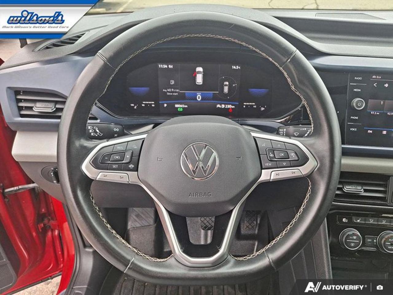 2022 Volkswagen Taos Comfortline AWD | Sunroof | Power Seat | Heated Seats | BSM | CarPlay + Android | Rear Cam and More! Photo