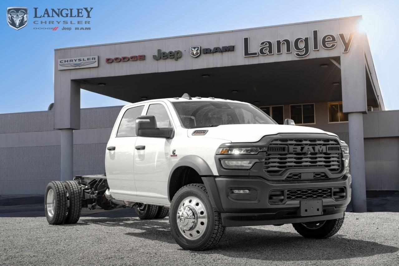 <p><strong>2026 Ram 5500 Chassis Tradesman 4x4 Crew Cab 197.4" WB</strong></p><p>The 2026 Ram 5500 Chassis Tradesman Crew Cab is a heavy-duty commercial foundation built to provide maximum interior space and professional-grade capability for the most demanding work environments.</p><ul><li><p>Engine: 6.7L Cummins Turbo Diesel I-6 (360 hp, 800 lb-ft torque)</p></li><li><p>Drivetrain: 4x4 with 8-speed TorqueFlite HD automatic transmission</p></li><li><p>GVWR: 19,500 lbs</p></li><li><p>Wheelbase: 197.4 inches</p></li><li><p>Infotainment: Uconnect 5 with 8.4-inch touchscreen display</p></li></ul><p>Come book a test drive at Langley Chrysler, conveniently located in Langley, British Columbia.</p>*All new vehicle purchases are plus the PDI accessory installs and any price increases provided by the manufacturer. For trucks the accessories will include wheel locks, spray-in liners, and mud flaps. For all other vehicles, wheel locks are standard, other equipment may apply. Confirm with the dealer.

<p>*All prices are net of all manufacturer incentives and/or rebates and are subject to change by the manufacturer without notice. All prices plus applicable taxes, applicable environmental recovery charges, documentation of $599 and full tank of fuel surcharge of $76 if a full tank is chosen.<br />Other items available that are not included in the above price:<br />Tire & Rim Protection and Key fob insurance starting from $599<br />Service contracts (extended warranties) for up to 7 years and 200,000 kms starting from $599<br />Custom vehicle accessory packages, mudflaps and deflectors, tire and rim packages, lift kits, exhaust kits and tonneau covers, canopies and much more that can be added to your payment at time of purchase<br />Undercoating, rust modules, and full protection packages starting from $199<br />Flexible life, disability and critical illness insurances to protect portions of or the entire length of vehicle loan?im?im<br />Financing Fee of $500 when applicable<br />Prices shown are determined using the largest available rebates and incentives and may not qualify for special APR finance offers. See dealer for details. This is a limited time offer.</p>