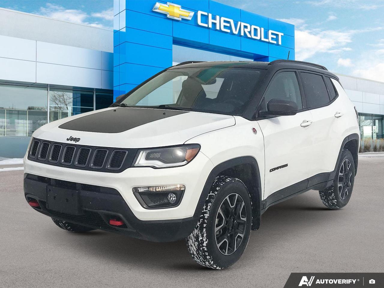 Power Sunroof | Navigation | Rear Vision Camera | Heated Seats | Rain Detecting Wipers | Wireless Phone Connectivity |
Experience rugged adventure with this 2019 Jeep Compass Trailhawk! Low mileage and packed with features, this SUV is ready for your next off-road excursion.

Key Features:
- 4WD capability for excellent traction
- Comfortable interior with dual-zone automatic climate control
- 17 gloss black polished aluminum wheels for style and performance
- Deep tinted glass for privacy and sun protection
- Advanced safety features including multiple airbags and low tire pressure warning

Dont miss out on this versatile and capable Jeep Compass. Visit Birchwood Chevrolet Buick GMC today to schedule a test drive and experience the perfect blend of comfort and off-road prowess. Our team is ready to answer any questions and help you start your Jeep adventure. Book your appointment now!
All of our quality pre-owned vehicles are delivered with the following:
· a Birchwood Certified 152 pt Inspection
· a full tank of fuel
· Full service records (if available)
· a CARFAX report

Click, call (204) 837-5811, or visit Birchwood Chevrolet Buick GMC at the Birchwood Auto Park, 3965 Portage Avenue West at the Perimeter.

Special Financing Available! Price does not include taxes. Dealer Permit #4240.
Dealer permit #4240