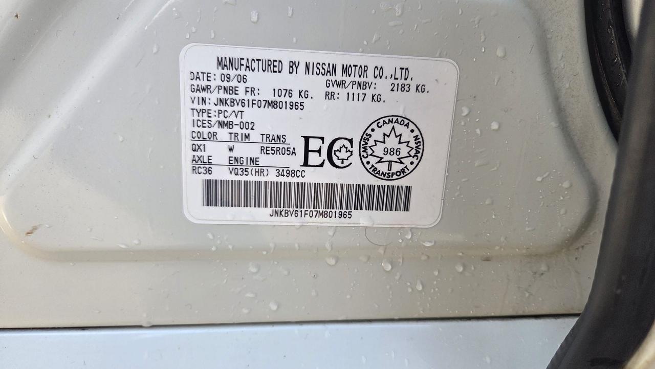 2007 Infiniti G35 G35X, RUNS AND DRIVES, AS IS Photo