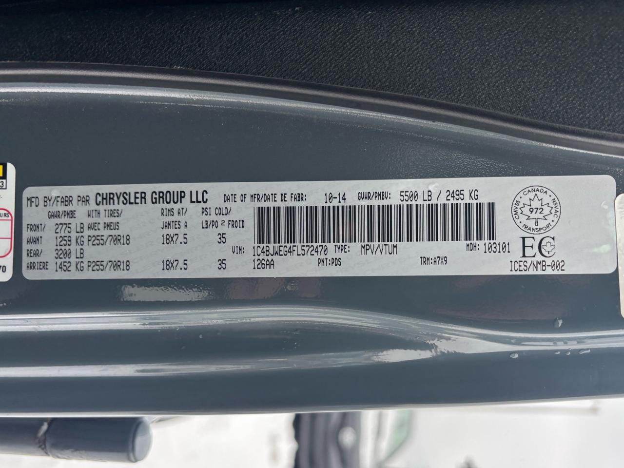 2015 Jeep Wrangler UNLIMITED 4WD 4DR SAHARA Photo