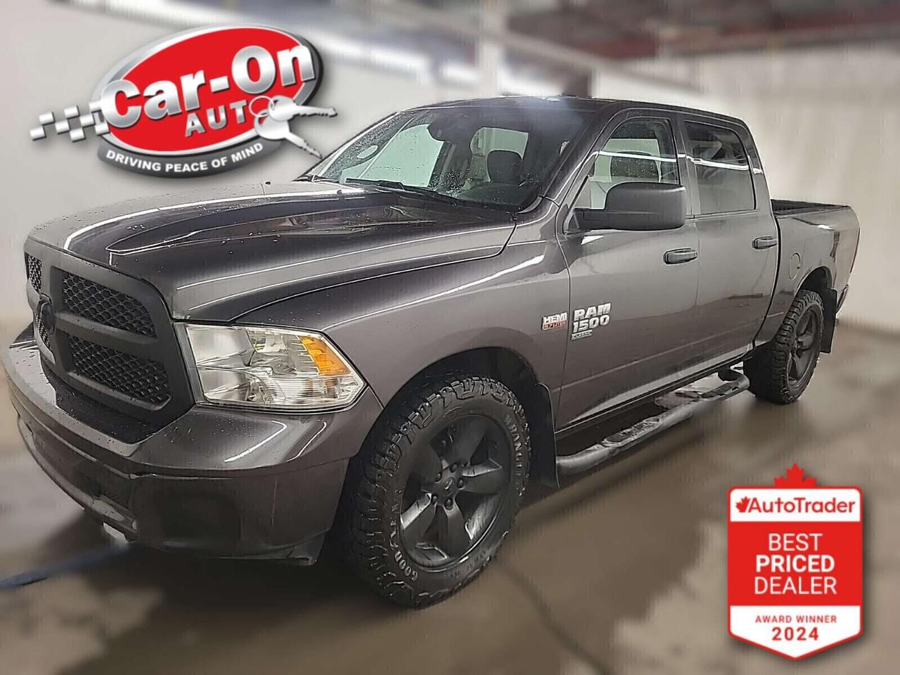 SLT 4X4 CREW CAB W/ 5.7L HEMI V8!! Backup camera, black alloys, running boards, tow package, 5-foot 7-inch box, air conditioning, keyless entry, power locks, power mirrors, power windows, automatic headlights, cruise control Bluetooth and more!!*This car was used as a previous daily rental* This vehicle just landed and is awaiting a full detail and photo shoot. Contact us and book your viewing today!