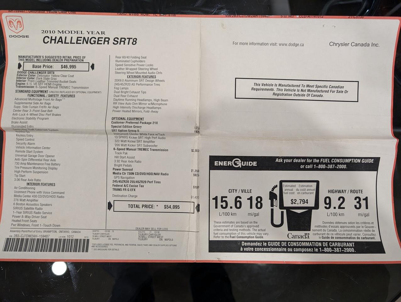 2010 Dodge Challenger 2dr Cpe Srt8 Photo
