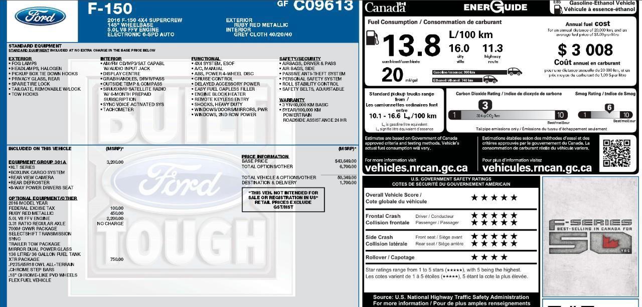 2016 Ford F-150 XLT 5.0L V8   XTR   Trailer Tow Photo