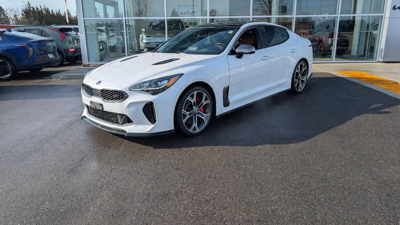 <p>ONLY GT LIMITED FOR SALE IN REGION</p><p></p><p>At time of writing - no other fully loaded GT Limited's available in the area - and this is the one to get.</p><p></p><p>Tastefully enhanced with a skirt package, K&N intake and a few other minor cosmetic items. Commonly referred to as OEM Plus. This is a well Dealer serviced, meticulously maintained and washed weekly example of a gently used, never abused Stinger GT Limited.</p><p></p><p>GT Limited is a very important distinction - gets you the following features above the regular cars:</p><p></p><p>Powertrain & Mechanical:</p><p>Limited Slip Differential</p><p></p><p>Comfort:</p><p>Nappa Leather Interior</p><p>Air cell lumbar driver seat with bolster adjuster</p><p>Upgraded Headliner Material</p><p>Upgraded Pillar Material</p><p>Heated Rear Seats</p><p>Driver Cushion Extension</p><p>Air Cooled Front Seats</p><p>Rain sensing wipers</p><p>Aluminum interior trim</p><p></p><p>Technology:</p><p>8 Multimedia Interface (/w Navi)</p><p>Bi Function Dynamic Bending LED Headlights</p><p>360 Degree Camera Monitoring System</p><p>Lane Keep Assist System</p><p>Autonomous Emergency Braking</p><p>Advanced Smart Cruise Control</p><p>Heads Up Display</p><p>7 TFT/LCD Supervision Cluster</p><p>15 Speaker Harmon/ Kardon Sound System</p><p>Auto dimming mirror w/ Homelink & Compass</p><p></p><p>those are just the UPGRADES vs. a non Limited Stinger.</p><p>There really is no comparison - the Heads up Display and Harmon Kardon Sound system would be worth it just by themselves....</p><p></p><p></p><p>Offered here in highly desirable combo of Snow White pearl on Red Nappa Leather combo- this is the one to get.</p><p></p><p>Contact us now, <strong><u>test drives may be limited to qualified buyers only.</u></strong></p><p></p><p>Includes the additional following features :</p><p></p><p>Powertrain & Mechanical:</p><p>3.3L Twin Turbo GDI 6 cylinder engine</p><p>365 HP / 376 lb.ft</p><p>All Wheel Drive</p><p>8 speed Sportmatic AT</p><p>Electronic control suspension</p><p>Idle Stop and Go Technology</p><p>Drive Mode Select </p><p>Shift By Wire</p><p>Paddle Shifters</p><p>4 Wheel ABS Disc Brakes</p><p>Brembo Brakes</p><p>Electronic Parking Brake</p><p>Electronic Power Steering</p><p>Temporary Spare Tire</p><p>TPMS (High Line)</p><p>Safety:</p><p>7 Airbags (Advanced Front Airbags, Dual Front Side Airbags, Curtain Airbags, Knee Airbag (Driver)</p><p>Hill Assist Control</p><p>ABS/ESC</p><p>Automatic Headlights</p><p>Up/Down/Tilt Headrests</p><p>Escort Headlights</p><p>Low Washer Fluid Lamp</p><p>Blind Spot Detection</p><p>Rear Cross Traffic Alert</p><p>Rear Parking Sensors</p><p>Exterior:</p><p>19 Machined Finish Alloy Wheels</p><p>Integrated dual exhaust</p><p>Body Coloured Door Handles</p><p>LED Bi Function Headlights</p><p>LED DRLs</p><p>LED Positioning Lights</p><p>LED Light Bar Taillights</p><p>Rear Spoiler</p><p>Power Folding Sideview Mirrors</p><p>Auto dimming side view mirrors</p><p>Welcome Lighting</p><p>Heated Sideview Mirrors</p><p>Dark Chrome Side View Mirrors</p><p>Dark Chrome Exterior Accents</p><p>Sideview Mirror Signal Repeaters</p><p>Solar Glass</p><p>Aero blade Wiper</p><p>Hot stamping grille</p><p>Acoustic Laminated Side Front Door Glass</p><p>Smart Power Liftgate</p><p>Power Sunroof</p><p>Comfort:</p><p>Leather Interior</p><p>12 Way Power Driver Seat (/w 4 way Lumbar)</p><p>12 way Power Passenger Seat(w/ 4 way Lu mbar)</p><p>Driver Memory System (Seat, mirrors, and S/W)</p><p>Heated Front Seats</p><p>Heated Steering Wheel</p><p>Electric Tilt/Telescopic Steering</p><p>Sports Steering Wheel w/ metal accent</p><p>Leather & Chrome Wrapped Gear Shifter</p><p>Automatic Temperature Control (Dual)</p><p>60/40 Split Folding Rear Seats</p><p>Stainless Steel Door Scuff</p><p>Stainless Steel Sport Pedals</p><p>LED interior lighting</p><p>Sunglass Holder</p><p>Obstacle Detecting Windows (Front Doors)</p><p>Illuminated Vanity Mirror</p><p>Illuminated Glove box</p><p>Power Windows</p><p>Power Door Locks</p><p>Technology:</p><p>Smart Key (/w Push Button Start)</p><p>Immobilizer</p><p>Auto Dimming Rearview Mirror</p><p>7 Display Audio (/w Rearview Camera)</p><p>UVO Intelligence</p><p>Android Auto / Apple CarPlay</p><p>Bluetooth</p><p>S/W Audio Controls</p><p>AM/FM/MP3 Radio / SiriusXM Satellite</p><p>AUX/USB Input / Dual 12V ChargingPorts</p><p>Cruise Control</p><p>Trip Computer</p><p>3.5 Mono TFT Cluster</p><p>Wireless Cell Phone Charger</p><p></p><p>Kitchener Kias Used Car Philosophy: Provide each client with an open, honest and transparent used car buying process. With the use of real time pricing software, complimentary Carfax reports and an in-depth safety inspection review, you can rest assured that your used car purchase will offer you the best value and use of your time.</p><p>Kitchener Kia proudly serves all neighbouring communities including: Kitchener, Waterloo, Cambridge, Guelph, St. Thomas, Strathroy, Clinton, Owen Sound, Sarnia, Listowel, Woodstock, Grand Bend, Port Stanley, Belmont, Ingersoll, Brantford, Paris, and Chatham.</p>