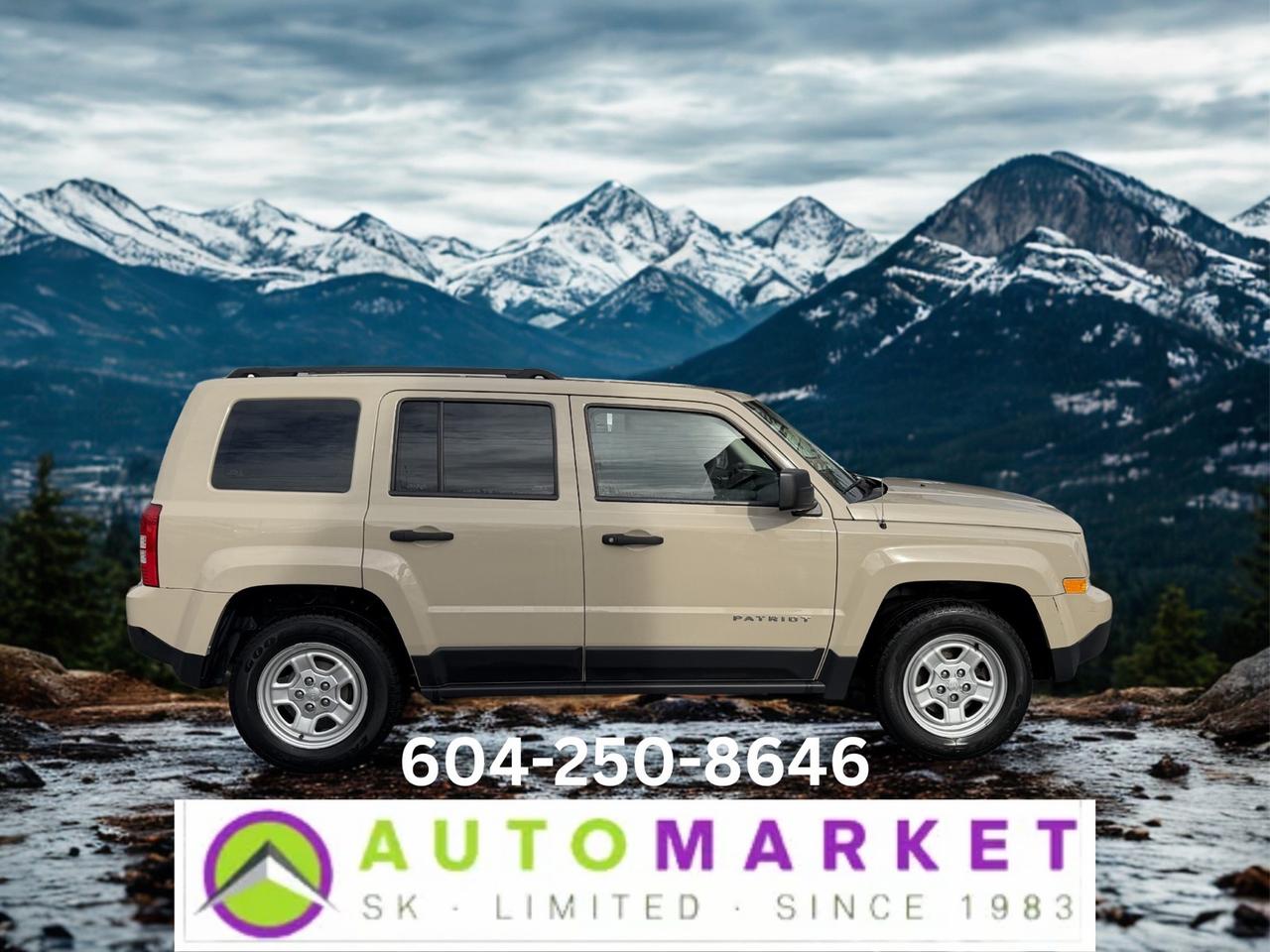 CALL OR TEXT KARL @ 6-0-4-2-5-0-8-6-4-6 FOR INFO & TO CONFIRM WHICH LOCATION.<br /><br />SUPER CLEAN JEEP PATRIOT IN EXCELLENT SHAPE. THIS FUEL EFFICIENT AND RELIABLE 4 CYL. SUV IS RATED WELL BY OWNERS FOR DEPENDABILITY AND VERSATILITY. IT'S BEEN FULLY ISPECTED AND IS READY TO GO. WITH SAFETY IN MIND, IT EVEN COMES EUIPPED WITH BLUETOOTH.&nbsp;<br /><br />2 LOCATIONS TO SERVE YOU, BE SURE TO CALL FIRST TO CONFIRM WHERE THE VEHICLE IS.<br /><br />We are a family owned and operated business for 40 years. Since 1983 we have been committed to offering outstanding vehicles backed by exceptional customer service, now and in the future. Whatever your specific needs may be, we will custom tailor your purchase exactly how you want or need it to be. All you have to do is give us a call and we will happily walk you through all the steps with no stress and no pressure.<br /><br />&nbsp; &nbsp; &nbsp; &nbsp; &nbsp; &nbsp; &nbsp; &nbsp; &nbsp; &nbsp; &nbsp; &nbsp; &nbsp; &nbsp; &nbsp; &nbsp; &nbsp; &nbsp; &nbsp; &nbsp; &nbsp; &nbsp; WE ARE THE HOUSE OF YES!<br /><br />ADDITIONAL BENEFITS WHEN BUYING FROM SK AUTOMARKET:<br /><br />-ON SITE FINANCING THROUGH OUR 17 AFFILIATED BANKS AND VEHICLE&nbsp; &nbsp; &nbsp; &nbsp; &nbsp; &nbsp; &nbsp; &nbsp; &nbsp; &nbsp; &nbsp; &nbsp; &nbsp; &nbsp; &nbsp; &nbsp; &nbsp; &nbsp; &nbsp; &nbsp; &nbsp; &nbsp; &nbsp; &nbsp; &nbsp; &nbsp;FINANCE COMPANIES.<br />-IN HOUSE LEASE TO OWN PROGRAM.<br />-EVERY VEHICLE HAS UNDERGONE A 120 POINT COMPREHENSIVE INSPECTION.<br />-EVERY PURCHASE INCLUDES A FREE POWERTRAIN WARRANTY.<br />-EVERY VEHICLE INCLUDES A CARFAX AND ICBC DAMAGE REPORT.<br />-EVERY VEHICLE IS GUARANTEED LIEN FREE.<br />-DISCOUNTED RATES ON PARTS AND SERVICE FOR YOUR NEW CAR AND ANY OTHER&nbsp; &nbsp;FAMILY CARS THAT NEED WORK NOW AND IN THE FUTURE.<br />-40 YEARS IN THE VEHICLE SALES INDUSTRY.<br />-A+++ MEMBER OF THE BETTER BUSINESS BUREAU.<br />-RATED&nbsp;TOP DEALER BY CARGURUS 8 YEARS IN A ROW<br />-MEMBER&nbsp;IN GOOD STANDING WITH THE VEHICLE SALES AUTHORITY OF BRITISH&nbsp; &nbsp;COLUMBIA.<br />-MEMBER OF THE AUTOMOTIVE RETAILERS ASSOCIATION.<br />-COMMITTED CONTRIBUTOR TO OUR LOCAL COMMUNITY AND THE RESIDENTS OF BC.<br /> This vehicle has been Fully Inspected, Certified and Qualifies for Our Free Extended Warranty.Don't forget to ask about our Great Finance and Lease Rates. We also have a Options for Buy Here Pay Here and Lease to Own for Good Customers in Bad Situations. 2 locations to help you, White Rock and Langley. Be sure to call before you come to confirm the vehicles location and availability or look us up at www.automarketsales.com. White Rock 604-542-4970 and Langley 604-533-1310. Serving Surrey, Delta, Langley, Richmond, Vancouver, all of BC and western Canada. Financing & leasing available. CALL SK AUTOMARKET LTD. 6045424970. Call us toll-free at 1 877 813-6807. $999 Documentation fee (negotiable) and applicable taxes are in addition to advertised prices. LANGLEY LOCATION DEALER# 40038 S. SURREY LOCATION DEALER #9987