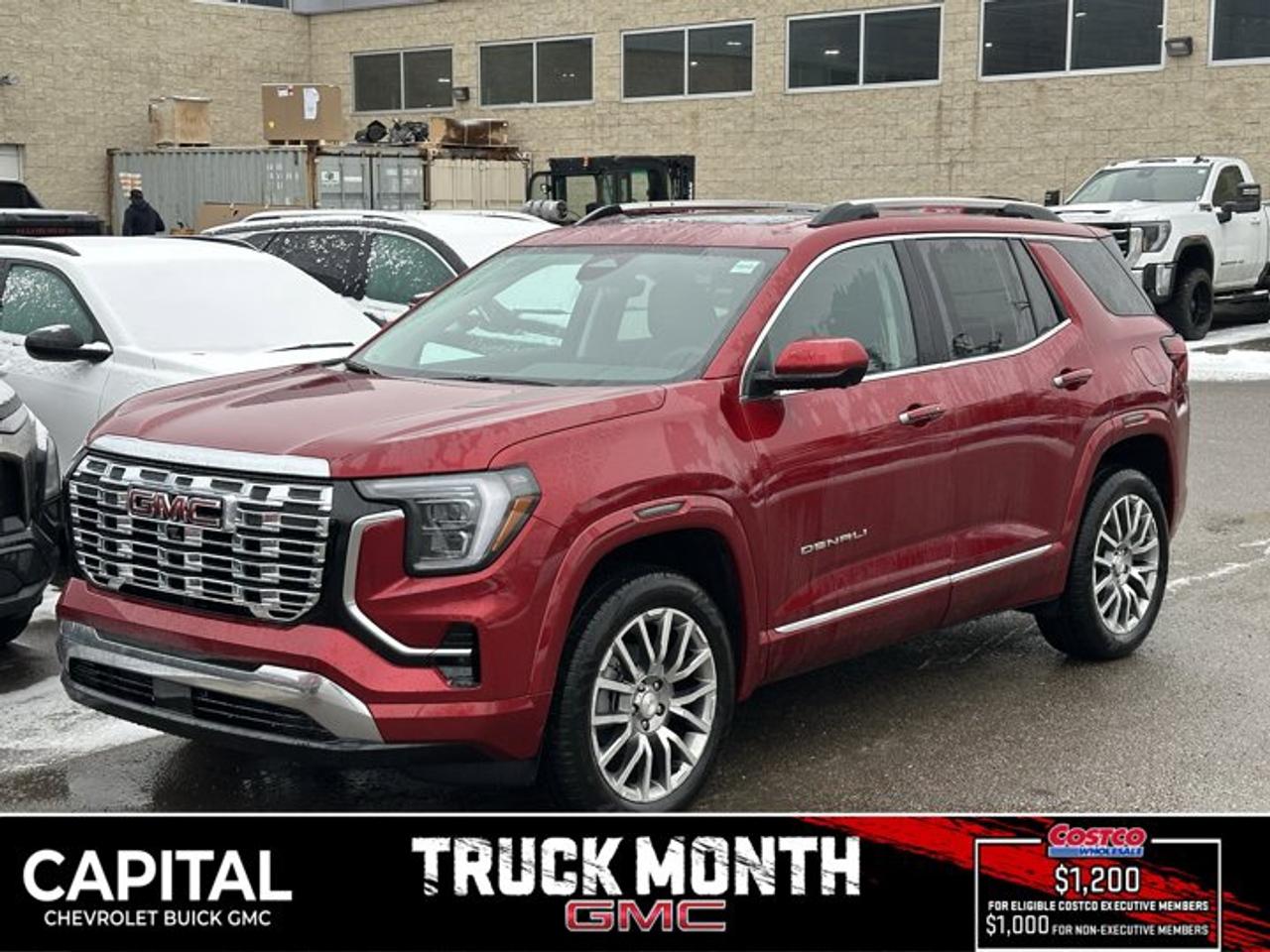 This GMC Terrain boasts a Turbocharged Gas I4 1.5L/-TBD- engine powering this Automatic transmission. VOLCANIC RED TINTCOAT, TRANSMISSION, 8-SPEED AUTOMATIC, ELECTRONICALLY-CONTROLLED WITH OVERDRIVE includes Driver Shift Control (STD), LPO, SECOND ROW ALL-WEATHER MAT.*This GMC Terrain Comes Equipped with These Options *LPO, FLOOR LINER PACKAGE Includes (RIA) All-weather floor liners, front, LPO, (RIS) second row All-weather mat, LPO and (VLI) All-weather cargo mat, LPO , LPO, ALL-WEATHER FLOOR LINERS, FRONT ONLY, LPO, ALL-WEATHER CARGO MAT, ENGINE, 1.5L TURBO DOHC 4-CYLINDER, SIDI, VVT (175 hp [131.3 kW] @ 5800 rpm, 203 lb-ft of torque [275.0 Nm] @ 2000 - 4000 rpm). (STD), ENGINE BLOCK HEATER, DENALI PREFERRED EQUIPMENT GROUP includes standard equipment, 3 YEARS SIRIUSXM SiriusXM Extended Service subscription will stop at the end of the applicable subscription period unless you decide to continue service. Plan is non-transferable and non-refundable. Service subject to the SiriusXM Customer Agreement and Privacy Policy, visit siriusxm.ca/terms to see complete terms and how to cancel which includes online methods or calling 1-888-539-7474. Some services, content and features are subject to device capabilities, an active data connection enabled in the vehicle and location availability. All fees, content and features are subject to change. Content varies by subscription plan. SiriusXM and related logos are trademarks of Sirius XM Radio Inc. and its respective subsidiaries.), Wireless Apple CarPlay/Wireless Android Auto, Wipers, Rainsense, Windows, express up/down driver and express down all passengers.* Visit Us Today *Test drive this must-see, must-drive, must-own beauty today at Capital Chevrolet Buick GMC Inc., 13103 Lake Fraser Drive SE, Calgary, AB T2J 3H5.