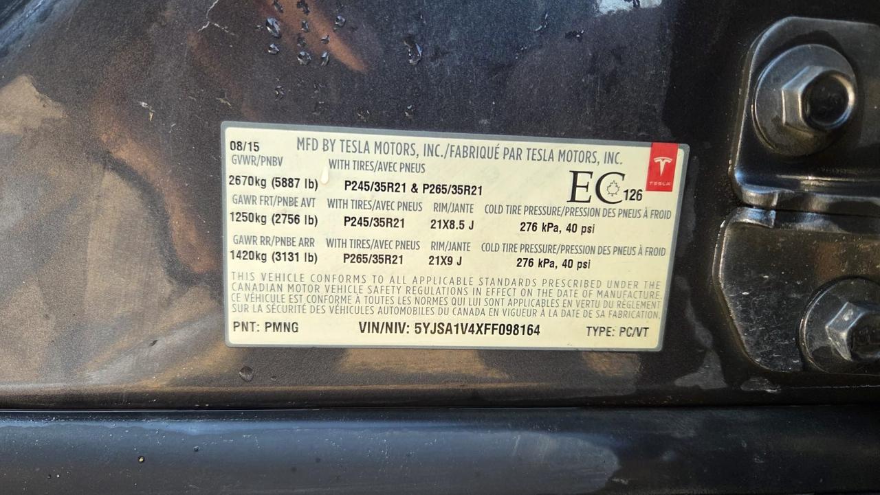 2015 Tesla Model S P90D, LUDICROUS MODE, MCU 2, 762HP, CERTIFIED Photo