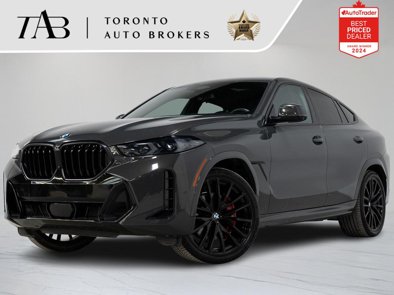 This 2024 BMW X6 xDrive40i is a local Ontario vehicle with remaining manufacturer warranty until May 1st 2027 or up to 80,000 kms. Powered by a dynamic inline-six engine and featuring the impressive xDrive all-wheel drive system, this luxury coupe delivers a thrilling driving experience. With standout features like M-Sport package, Heads-Up Display, and 22-inch wheels, the X6 blends bold design, performance, and cutting-edge technology seamlessly.

Top Key Features:

1. xDrive All-Wheel Drive System
2. Inline-Six Engine
3. M-Sport Package
4. Heads-Up Display (HUD)
5. 22-inch Premium Wheels
6. Leather Upholstery
7. Power-Adjustable Seats with Memory
8. Dual-Zone Automatic Climate Control
9. Bluetooth Connectivity
10. Navigation System
11. Rearview Camera
12. Push-Button Start
13. Advanced Safety Features
14. Sporty Coupe Design with Aerodynamic Styling

NOW OFFERING 3 MONTH DEFERRED FINANCING PAYMENTS ON APPROVED CREDIT. 

WE OFFER THE BEST FINANCE RATES, AND DONT CHARGE ANY FINANCING FEE 

Looking for a top-rated pre-owned luxury car dealership in the GTA? Look no further than Toronto Auto Brokers (TAB)! Were proud to have won multiple awards, including the 2024 AutoTrader Best Priced Dealer, the 2024 CarGurus Award, the 2025 Top Choice Award, the 2025 Consumer Satisfaction Award, the 2025 Canadian Choice Award, the 2025 Three Best Rated Dealer Award, and many more!

With 30 years of experience serving the Greater Toronto Area, TAB is a respected and trusted name in the pre-owned luxury car industry. Our 30,000 sq.Ft indoor showroom is home to a wide range of luxury vehicles from top brands like BMW, Mercedes-Benz, Audi, Porsche, Land Rover, Jaguar, Aston Martin, Bentley, Maserati, and more. And we dont just serve the GTA, were proud to offer our services to all cities in Canada, including Vancouver, Montreal, Calgary, Edmonton, Winnipeg, Saskatchewan, Halifax, and more.

At TAB, were committed to providing a no-pressure environment and honest work ethics. As a family-owned and operated business, we treat every customer like family and ensure that every interaction is a positive one. Come experience the TAB Lifestyle at its truest form, luxury car buying has never been more enjoyable and exciting!

We offer a variety of services to make your purchase experience as easy and stress-free as possible. From competitive and simple financing and leasing options to extended warranties, aftermarket services, and full history reports on every vehicle, we have everything you need to make an informed decision. We welcome every trade, even if youre just looking to sell your car without buying, and when it comes to financing or leasing, we offer same day approvals, with access to over 50 lenders, including all of the banks in Canada. Feel free to check out your own Equifax credit score without affecting your credit score, simply click on the Equifax tab above and see if you qualify.

Call us today or visit our website to learn more about our inventory and services. And remember, all prices exclude applicable taxes and licensing, and vehicles can be certified at an additional cost of $999.