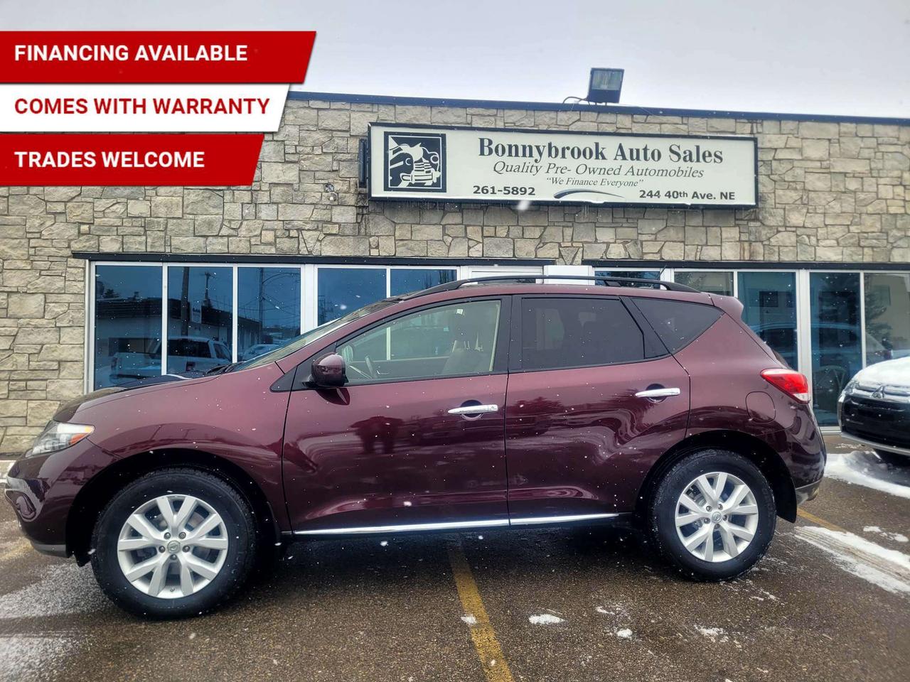 Need a vehicle that has style and class? Look at our Pre-Owned 2013 NISSAN PATHFINDER SL AWD (Pictured in photo) Filled with top options including: All wheel drive system, Heated Leather Seats, Keyless Entry, Bluetooth, Heated Steering wheel, Power Mirrors, Power sunroof Power Locks, Heated steering wheel, Power Windows. Rearview camera  Power Lift Gate/Air /Tilt /Cruise/Am/Fm Stereo Cd player comes with 6 month power train warranty with options to extend. Smooth ride at a great price thats ready for your test drive. Fully inspected and given a clean bill of health by our technicians. Fully detailed on the interior and exterior so it feels like new to you. There should never be any surprises when buying a used car, thats why we share our Mechanical Fitness Assessment and Carfax with our customers, so you know what we know. Bonnybrook Auto sales is helping thousands find quality used vehicles at prices they can afford. If you would like to book a test drive, have questions about a vehicle or need information on finance rates, give our friendly staff a call today! Bonnybrook auto sales is proudly one of the few car dealerships that have been serving Calgary for over Twenty years. /TRADE INS WELCOMED/ Amvic Licensed Business.  Due to the recent increase for used vehicles.  Demand and sales combined with  the U.S exchange rate, a lot  vehicles are being exported to the U.S. We are in need of pre-owned vehicles. We give top dollar for your trades.  We also purchase all makes and models of vehicles.
