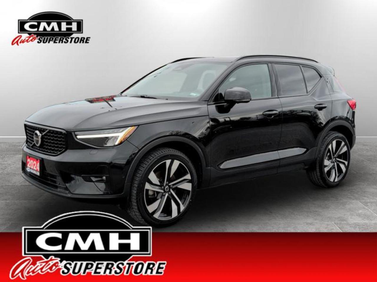 <b>MHEV !! AWD !! GOOGLE MAPS, 360 CAMERA W/PARK SENSORS, LANE ASSIST, ROAD SIGN INFO, BLIND SPOT, ADAPTIVE CRUISE, AUTO HIGH BEAM, APPLE CARPLAY, LEATHER, PANO SUNROOF, HEATED SEATS, HEATED STEERING WHEEL, POWER LIFTGATE, 20-IN ALLOYS **PREV. RENTAL**</b><br>  <br>CMH certifies that all vehicles meet DOUBLE the Ministry standards for Brakes and Tires. The advertised price is the promotional financing price. For all other methods of payment, the selling price is $500 higher.<br><br> <br>This 2024 Volvo XC40 is for sale today. <br> <br>This Volvo XC40s handsome looks and well-executed packaging make it a strong contender in the subcompact SUV class. With a myriad of innovative technology systems paired with sprightly driving dynamics, the chic and funky looks of this crossover SUV are targeted at hip and luxury-minded buyers. Interior build quality, efficiency and driving dynamics still uphold the renowned quality that the Scandinavian manufacturer is known for, with a slew of advanced safety technology that envelope occupants in tranquility while navigating the bustling urban environment. This 2024 Volvo XC40 unsurprisingly excels in both form and function. This SUV has 64,070 km. Its Onyx Black Metallic in colour. It has an Automatic transmission and is powered by a 247HP 2.0L 4 Cylinder Engine.<br> <br>To apply right now for financing use this link: <a href=https://www.cmhniagara.com/financing/ target=_blank>https://www.cmhniagara.com/financing/</a><br><br> <br/><br>**PLEASE NOTE:** The functionality and condition of any accessories and aftermarket parts are not guaranteed by CMH Auto Superstore. Examples of such items include, but are not limited to: tonneau covers, radios, cameras, remote starts, vent visors, roof racks, winches, light bars, headlights/tail lights, center caps, running boards, etc. If an aftermarket part is safety-related and found to be defective, it will be replaced by a factory option.<br><b>**CMH Auto Superstore reserves the right to choose to repair, modify, or replace all aftermarket parts (example  headlights) or accessories at its sole discretion.**</b><br><br>Trade-ins are welcome! Financing available OAC ! Price INCLUDES a valid safety certificate! Price INCLUDES a 60-day limited warranty on all vehicles except classic or vintage cars. CMH is a Full Disclosure dealer with no hidden fees. We are a family-owned and operated business for over 30 years! o~o