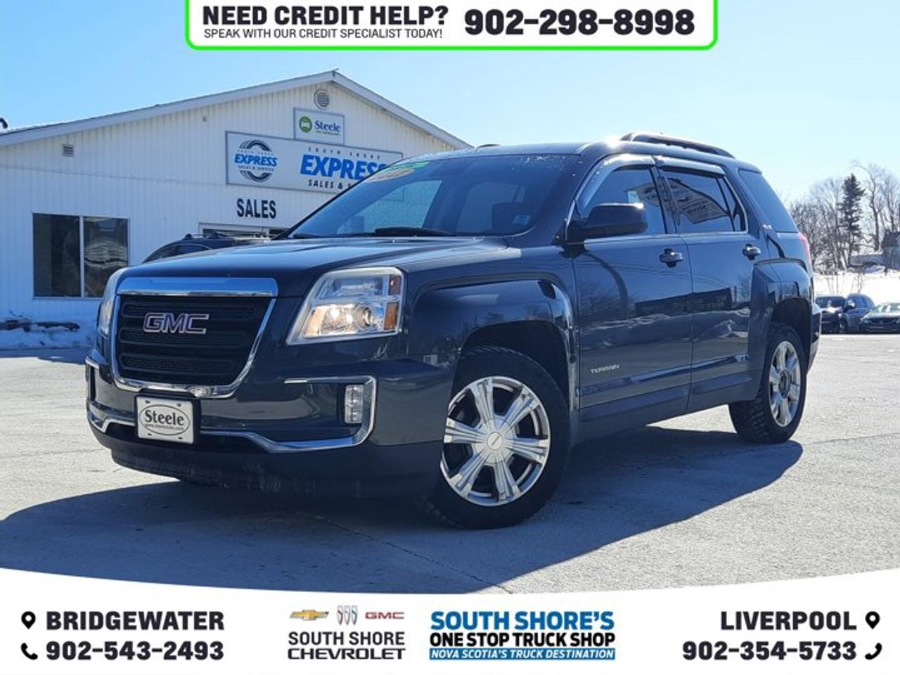 Awards: * JD Power Canada Initial Quality Study Recent Arrival! Graphite Gray Metallic 2017 GMC Terrain SLE-2 For Sale, Bridgewater AWD 6-Speed Automatic 3.6L V6 DGI DOHC VVT Clean Car Fax, AWD, 8 Speakers, Air Conditioning, Alloy wheels, Automatic temperature control, Brake assist, Bumpers: body-colour, Compass, Delay-off headlights, Driver Alert Package I, Driver door bin, Dual front side impact airbags, Electronic Stability Control, Exterior Parking Camera Rear, Front License Plate Bracket BC/MB/NB/ON, Fully automatic headlights, Heated Driver & Front Passenger Seats, Heated front seats, Low tire pressure warning, Outside temperature display, Overhead airbag, Passenger vanity mirror, Power door mirrors, Power steering, Power windows, Premium audio system: IntelliLink, Radio data system, Rear Cross Traffic Alert, Rear Park Assist, Rear window defroster, Security system, Side Blind Zone Alert, Speed-sensing steering, Steering wheel mounted audio controls, Tachometer, Telescoping steering wheel, Tilt steering wheel, Traction control, Variably intermittent wipers.