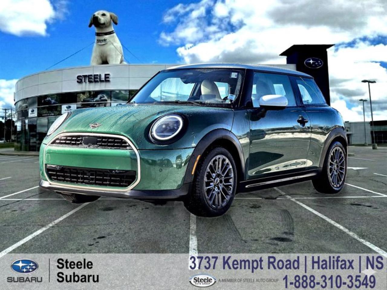 2025 MINI Cooper 3 Door Classic | Heated Seats | Apple CarPlay | One Owner | Low MileageFun, stylish, and perfectly sized for Halifax driving, this 2025 MINI Cooper 3 Door Classic delivers a lively, fuel efficient drive with the agility you want for city streets and tight parking. With low mileage, a one-owner history, and taken in on trade, it offers excellent everyday value for Nova Scotia commuters.This Canadian spec MINI Cooper Classic is powered by a 1.5L TwinPower Turbo 3cylinder engine paired with an automatic transmission and front-wheel drive. The Classic trim provides a well equipped interior with modern connectivity and comfort features, making it a great fit for year round commuting, weekend trips, and confident winter driving with the right tires.Performance & SafetyFront-wheel drive1.5L TwinPower Turbo 3cylinder engineAutomatic transmissionRearview cameraStability controlTraction controlAntilock braking systemComfort & TechHeated front seatsCloth upholsteryTouchscreen infotainmentApple CarPlayKeyless entryAir conditioningPower windows and locksSteering wheel audio and cruise controlsContact Steele Subaru in Halifax today to schedule your test drive and experience the fun, efficiency, and personality of this MINI Cooper Classic.STEELE CERTIFIEDThis vehicle is Steele Certified, having successfully passed a comprehensive 120-Point Inspection to ensure quality and peace of mind. A current service and Nova Scotia Motor Vehicle Inspection (MVI) has been completed, so its ready for the road. We also provide a Carfax Vehicle History Report for full transparency. Buy with confidence knowing this vehicle has been thoroughly checked by our factory-trained technicians. Trade-ins are always welcome, and were here to help make your next vehicle purchase smooth and worry-free.Ask us about flexible financing or extended warranty options.6 Speakers, Alloy wheels, Auto High-beam Headlights, Auto-dimming Rear-View mirror, Automatic temperature control, Brake assist, Dual front impact airbags, Dual front side impact airbags, Emergency communication system: MINI Intelligent Emergency Call, Exterior Parking Camera Rear, Front dual zone A/C, Fully automatic headlights, Heads-Up Display, Heated Front Seats, Heated steering wheel, Intelligent Emergency Call, Leather steering wheel, Power moonroof, Radio: AM/FM Audio System, Rain sensing wipers, SiriusXM Satellite Radio, Speed-sensing steering, Steering wheel mounted audio controls, Tachometer, Telescoping steering wheel, Teleservices, Tilt steering wheel.