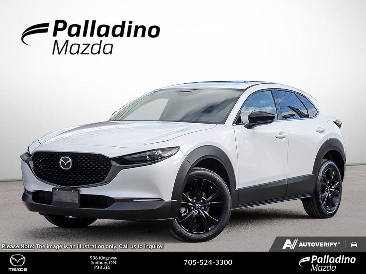 Discover a fresh take on compact SUV driving with the brand new 2026 Mazda CX-30 Gt Turbo at Palladino Mazda in Greater Sudbury. Finished in White with a White interior, this new Mazda CX-30 Gt Turbo pairs refined design, confident all-wheel drive traction, and turbocharged power for four-season confidence.

Built for drivers who want agility and everyday usefulness, the 2026 Mazda CX-30 Gt Turbo brings premium road manners to every trip. Its 2.5L SKYACTIV-G DOHC 16-valve I4 turbo engine works with a 6-Speed SKYACTIV-Drive automatic transmission for smooth response, strong passing power, and composed highway cruising.

FEATURES OF THE CX-30 Gt Turbo

»» Turbocharged 2.5L engine delivers confident acceleration
»» All-wheel drive adds year-round road confidence
»» 6-speed automatic supports smooth power delivery
»» Compact SUV size suits city life

ADVANCED SAFETY FEATURES

»» All-wheel drive supports added road stability
»» Strong body structure helps protect occupants
»» Elevated seating position improves outward visibility
»» Responsive handling supports confident emergency manoeuvres

PERFORMANCE AND EFFICIENCY

»» Turbo engine provides strong everyday passing power
»» 6-speed automatic shifts smoothly and predictably
»» Compact size helps with urban agility
»» SKYACTIV engineering balances power and efficiency

COMFORT AND CONVENIENCE

»» Spacious cabin supports daily driving comfort
»» Four-door layout makes entry and exit easy
»» Compact footprint simplifies tight parking situations
»» Comfortable ride suits commuting and road trips

TECHNOLOGY AND CONNECTIVITY

»» Clear driver-focused layout keeps controls intuitive
»» Automatic transmission operation reduces driving effort
»» Modern cabin design feels clean and organized
»» Easy-to-read displays support daily usability

CARGO SPACE

»» Rear cargo area suits daily errands
»» Hatch opening helps load larger items
»» Split-folding flexibility supports changing cargo needs
»» Compact SUV shape balances passengers and gear

WHAT OTHER OWNERS LIKE

»» Turbo power feels quick and responsive
»» All-wheel drive inspires winter driving confidence
»» Upscale design gives a premium feel
»» Nimble handling makes driving more enjoyable

The 2026 Mazda CX-30 Gt Turbo is a smart fit for drivers who want more than basic transportation. It offers the elevated practicality of an SUV, the controlled feel Mazda drivers appreciate, and the extra confidence of all-wheel drive for Northern Ontario roads.

Its White exterior gives this 2026 Mazda CX-30 Gt Turbo a clean, modern look that stays timeless in any season. Inside, the White interior creates a bright and refined atmosphere that helps every drive feel special, whether you are heading across town or leaving Greater Sudbury for a weekend away.

Because this vehicle is brand new, you can enjoy the latest design, fresh condition, and the peace of mind that comes with owning a new Mazda. If you want turbocharged performance, everyday versatility, and a premium compact SUV feel, this 2026 Mazda CX-30 Gt Turbo deserves your attention at Palladino Mazda.

This 2026 Mazda CX-30 Gt Turbos VIN is: 3MVDMBAY6TM132850.

The advertised price is for financing only and applies exclusively to vehicles eligible for financing. Vehicles sold as-is are not eligible for financing and require full payment at purchase. All cash purchases of finance-eligible vehicles will be subject to an additional $2,501.00. This advertised price also does not include taxes and licensing fees. For as-is vehicles: the motor vehicle sold under this contract is being sold as-is and is not represented as being in road worthy condition, mechanically sound or maintained at any guaranteed level of quality.<p>Discover a fresh take on compact SUV driving with the brand new 2026 Mazda CX-30 Gt Turbo at Palladino Mazda in Greater Sudbury. Finished in White with a White interior</p>
<p> and turbocharged power for four-season confidence.

Built for drivers who want agility and everyday usefulness</p>
<p> the 2026 Mazda CX-30 Gt Turbo brings premium road manners to every trip. Its 2.5L SKYACTIV-G DOHC 16-valve I4 turbo engine works with a 6-Speed SKYACTIV-Drive automatic transmission for smooth response</p>
<p> and composed highway cruising.

FEATURES OF THE CX-30 Gt Turbo

»» Turbocharged 2.5L engine delivers confident acceleration
»» All-wheel drive adds year-round road confidence
»» 6-speed automatic supports smooth power delivery
»» Compact SUV size suits city life

ADVANCED SAFETY FEATURES

»» All-wheel drive supports added road stability
»» Strong body structure helps protect occupants
»» Elevated seating position improves outward visibility
»» Responsive handling supports confident emergency manoeuvres

PERFORMANCE AND EFFICIENCY

»» Turbo engine provides strong everyday passing power
»» 6-speed automatic shifts smoothly and predictably
»» Compact size helps with urban agility
»» SKYACTIV engineering balances power and efficiency

COMFORT AND CONVENIENCE

»» Spacious cabin supports daily driving comfort
»» Four-door layout makes entry and exit easy
»» Compact footprint simplifies tight parking situations
»» Comfortable ride suits commuting and road trips

TECHNOLOGY AND CONNECTIVITY

»» Clear driver-focused layout keeps controls intuitive
»» Automatic transmission operation reduces driving effort
»» Modern cabin design feels clean and organized
»» Easy-to-read displays support daily usability

CARGO SPACE

»» Rear cargo area suits daily errands
»» Hatch opening helps load larger items
»» Split-folding flexibility supports changing cargo needs
»» Compact SUV shape balances passengers and gear

WHAT OTHER OWNERS LIKE

»» Turbo power feels quick and responsive
»» All-wheel drive inspires winter driving confidence
»» Upscale design gives a premium feel
»» Nimble handling makes driving more enjoyable

The 2026 Mazda CX-30 Gt Turbo is a smart fit for drivers who want more than basic transportation. It offers the elevated practicality of an SUV</p>
<p> and the extra confidence of all-wheel drive for Northern Ontario roads.

Its White exterior gives this 2026 Mazda CX-30 Gt Turbo a clean</p>
<p> whether you are heading across town or leaving Greater Sudbury for a weekend away.

Because this vehicle is brand new</p>
<p> this 2026 Mazda CX-30 Gt Turbo deserves your attention at Palladino Mazda.

This 2026 Mazda CX-30 Gt Turbos VIN is: 3MVDMBAY6TM132850.

The advertised price is for financing only and applies exclusively to vehicles eligible for financing. Vehicles sold as-is are not eligible for financing and require full payment at purchase. All cash purchases of finance-eligible vehicles will be subject to an additional $2</p>
<p>501.00. This advertised price also does not include taxes and licensing fees. For as-is vehicles: the motor vehicle sold under this contract is being sold as-is and is not represented as being in road worthy condition</p>