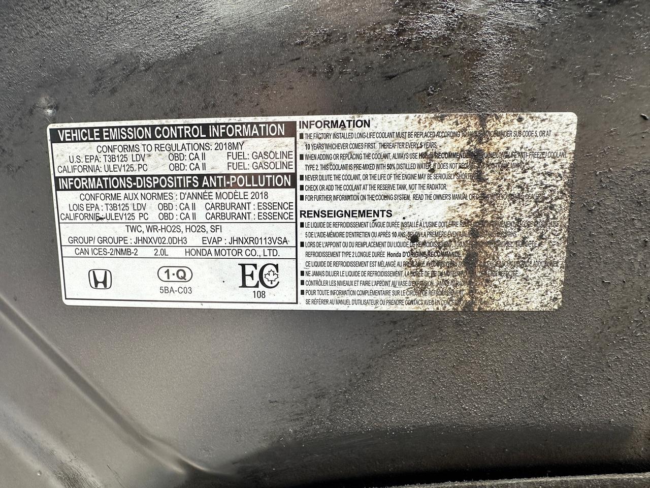 2018 Honda Civic SE HTD-Cloth RemStart HondaSense CarPlay BackupCam Photo