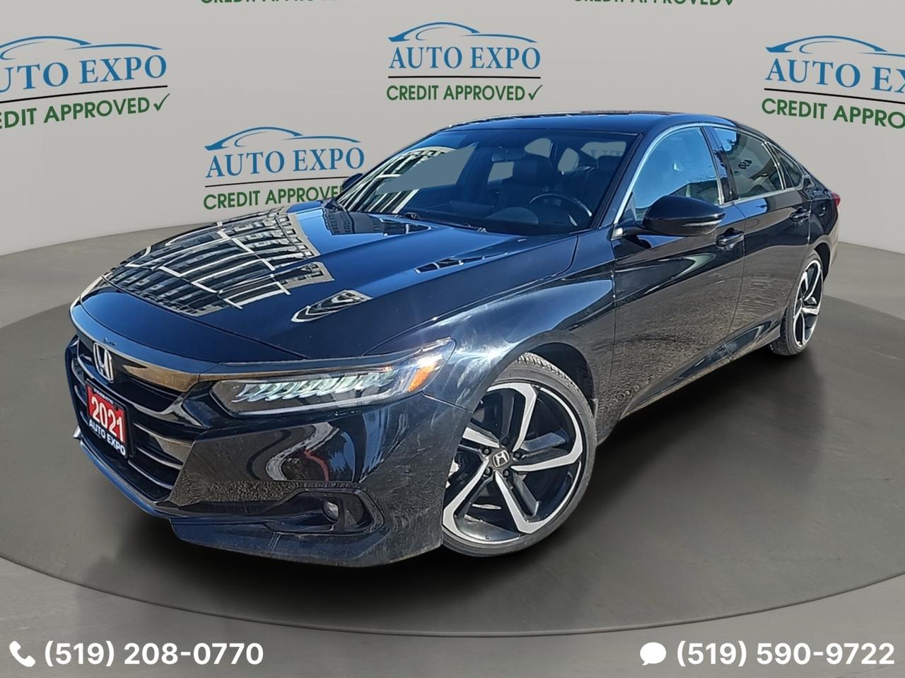 <p>SOLD,,,SOLD,,,SOLD</p><p>Looking for a reliable and stylish sedan? Auto Expo Inc. is thrilled to present this meticulously maintained 2021 Honda Accord SE! This sleek black sedan boasts a comfortable dark grey interior and is ready to impress with its modern features and dependable performance. With only 56,000 km on the odometer, this Accord is just getting started, offering you years of enjoyable driving.</p><p>This Accord SE is packed with features designed for your convenience and safety. Experience the smooth and efficient ride of a CVT transmission, while enjoying the fuel efficiency of a gasoline engine. The front-wheel drive provides confident handling, perfect for navigating city streets or cruising on the highway. This is a certified pre-owned vehicle, assuring you of its quality and dependability.</p><p>Here are five features that truly make this Honda Accord SE stand out:</p><ul><li><strong>Seamless Connectivity:</strong> Stay connected on the go with Bluetooth integration, allowing for hands-free calling and audio streaming.</li><li><strong>Peace of Mind Parking:</strong> Navigate tight spots with ease thanks to the integrated backup camera, offering clear visibility and enhanced safety.</li><li><strong>Cool Comfort:</strong> Enjoy the comfort of air conditioning.</li><li><strong>Stylish Wheels:</strong> The alloy wheels enhance the Accords sleek design.</li><li><strong>Certified Quality:</strong> This is a certified vehicle.</li></ul><p><strong><em>Powered by AutoIntelligence&trade;</em></strong> Vehicle information has been generated using artificial intelligence and is provided for informational purposes only. While efforts are made to ensure accuracy, please confirm all details directly with the dealer.</p><p><a href=https://vhr.carfax.ca/?id=UtCpj4VLd4jLufa8QUJSSLC6AKr6GFb/&_jstate=PxI2DHNk_lIvHhXVe3VIQT8SNgxzZP5SLx4V1Xt1SEH5cvzCF-VBt_xVS-ui8_TFlnsEURpiwNGaVVxzWFaGADcNcJQZU8At7nIjHz-5jAlg3DperideEvzTQStTs9eRx_SMjktlF2JTsu2Eyo8NxM0BPt5THpIq5SaWrwYVBmLZq5NYvkiwA1de4QDxVTffSdhfCeCX-jJZxPZEN8YHrRWXUfV-28IA7WtbWuQSQc-oKHNjlF7pIWo-rJdf_j2V859AHPaUBvKgVf8DbgLHBf3lGTiTCltWbyR9-qzi-YGZu-40auMEehJJNmrRczs_pe0H3oVsVvJQI7Q-yZm0w8UjyVa2ZpNxvjO1A0_wSBndadM9g3svK1EwygD4H9DbfPQUchKkgFKB7sZGyNCf-DNG1G2Zk4a-GT5zu0s0vIBN8cTWCLXWjEMk8Ua2m486 target=_blank rel=noopener>We Finance!!!</a></p><p><a href=https://vhr.carfax.ca/?id=UtCpj4VLd4jLufa8QUJSSLC6AKr6GFb/&_jstate=PxI2DHNk_lIvHhXVe3VIQT8SNgxzZP5SLx4V1Xt1SEH5cvzCF-VBt_xVS-ui8_TFlnsEURpiwNGaVVxzWFaGADcNcJQZU8At7nIjHz-5jAlg3DperideEvzTQStTs9eRx_SMjktlF2JTsu2Eyo8NxM0BPt5THpIq5SaWrwYVBmLZq5NYvkiwA1de4QDxVTffSdhfCeCX-jJZxPZEN8YHrRWXUfV-28IA7WtbWuQSQc-oKHNjlF7pIWo-rJdf_j2V859AHPaUBvKgVf8DbgLHBf3lGTiTCltWbyR9-qzi-YGZu-40auMEehJJNmrRczs_pe0H3oVsVvJQI7Q-yZm0w8UjyVa2ZpNxvjO1A0_wSBndadM9g3svK1EwygD4H9DbfPQUchKkgFKB7sZGyNCf-DNG1G2Zk4a-GT5zu0s0vIBN8cTWCLXWjEMk8Ua2m486 target=_blank rel=noopener>OMVIC Licensed, UCDA & Carfax Member,,,</a></p><p><em>we specialize in Domestic and import vehicles! Our wide selection offers something for every need and budget!</em></p><p><em>Visit us @ 450 Belmont Ave, West Kitchener!</em></p>