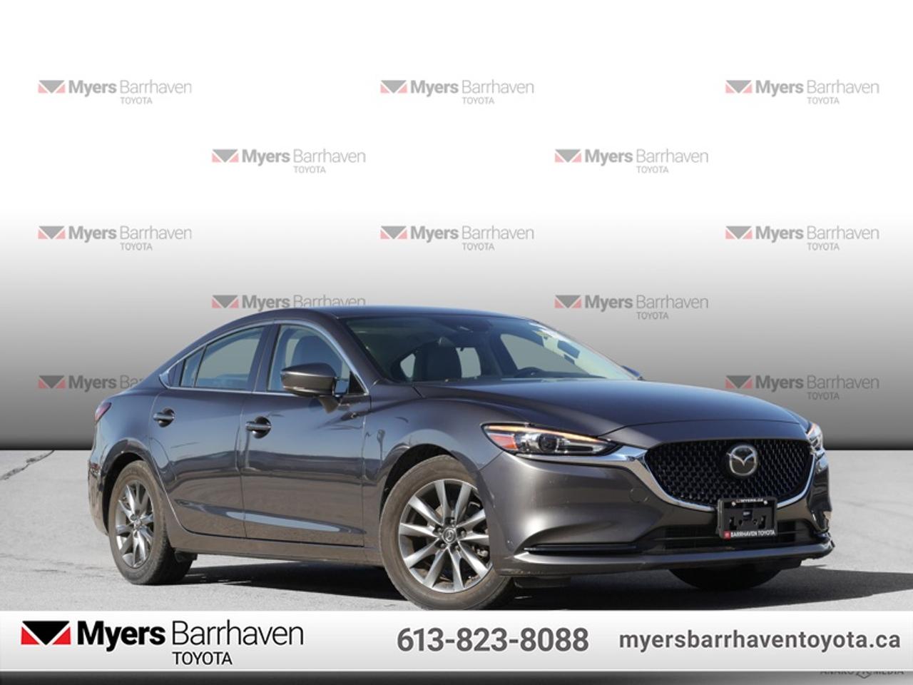 <b>Low Mileage, Sunroof,  Leather Seats,  Heated Steering Wheel,  Heated Seats,  Adaptive Cruise Control!</b><br> <br>  Compare at $19238 - Our Live Market Price is just $18498! <br> <br>Comfortable, luxurious and stylish, the Mazda 6 has plenty of room for 5 passengers, and keeps them entertained throughout the ride. This 2018 Mazda Mazda6 is for sale today in Ottawa. <br> <br>The Mazda 6 has come a long way with a recently reinvented design, giving the car a feel of motion even when stationary. Thanks to the smart Skyactiv system, on road stability and fuel efficiency have been greatly increased and improved providing an unforgettable driving experiences. Absolutely filled with premium features, its cabin is more comfortable and feels much more luxurious with the build quality and attention to every small detail. This sedan has 80,462 km. Its Machine Grey Me in colour. It has an Automatic transmission and is powered by a 227HP 2.5L 4 Cylinder Engine. It may have some remaining factory warranty, please check with dealer for details. <br> <br> Our Mazda6s trim level is GS-L Turbo. This GS-L really takes it up a notch with a power moonroof, leather seats, a heated steering wheel, lane keep assist, lane departure warning, auto high beam assist, pedestrian detection, forward obstruction warning, and distance recognition. The list of premium features continues with heated and cooled seats, a proximity keyless entry system, advanced cruise with stop and go, smart city brake support, advanced blind spot monitoring, an 8 inch color touchscreen with MAZDA CONNECT, Apple CarPlay and Android Auto. Additional impressive features include aluminum wheels, heated power side mirrors, LED lighting with automatic headlights and high beam assist, plus it even comes with automatic dual zone climate control to keep all passengers comfortable on every trip. This vehicle has been upgraded with the following features: Sunroof, Leather Seats, Heated Steering Wheel, Heated Seats, Adaptive Cruise Control, Apple CarPlay, Android Auto.<br> <br>To apply right now for financing use this link: <a href=https://www.myersbarrhaventoyota.ca/quick-approval/ target=_blank>https://www.myersbarrhaventoyota.ca/quick-approval/</a><br><br> <br/><br> Buy this vehicle now for the lowest bi-weekly payment of <b>$176.90</b> with $0 down for 60 months @ 8.99% APR O.A.C. ( Plus applicable taxes -  Plus applicable fees   ).  See dealer for details. <br> <br>At Myers Barrhaven Toyota we pride ourselves in offering highly desirable pre-owned vehicles. We truly hand pick all our vehicles to offer only the best vehicles to our customers. No two used cars are alike, this is why we have our trained Toyota technicians highly scrutinize all our trade ins and purchases to ensure we can put the Myers seal of approval. Every year we evaluate 1000s of vehicles and only 10-15% meet the Myers Barrhaven Toyota standards. At the end of the day we have mutual interest in selling only the best as we back all our pre-owned vehicles with the Myers *LIFETIME ENGINE TRANSMISSION warranty. Thats right *LIFETIME ENGINE TRANSMISSION warranty, were in this together! If we dont have what youre looking for not to worry, our experienced buyer can help you find the car of your dreams! Ever heard of getting top dollar for your trade but not really sure if you were? Here we leave nothing to chance, every trade-in we appraise goes up onto a live online auction and we get buyers coast to coast and in the USA trying to bid for your trade. This means we simultaneously expose your car to 1000s of buyers to get you top trade in value. <br>We service all makes and models in our new state of the art facility where you can enjoy the convenience of our on-site restaurant, shuttle van, free Wi-Fi, Enterprise Rent-A-Car, on-site tire storage, and complimentary drinks. Come see why many Toyota owners are making the switch to Myers Barrhaven Toyota. <br>*LIFETIME ENGINE TRANSMISSION WARRANTY NOT AVAILABLE FOR VEHICLES WITH KMS EXCEEDING 140,000KM, VEHICLES 8 YEARS & OLDER, HIGHLINE BRAND VEHICLES (e.g., BMW, INFINITI, CADILLAC, LEXUS), AND QUEBEC RESIDENTS. o~o