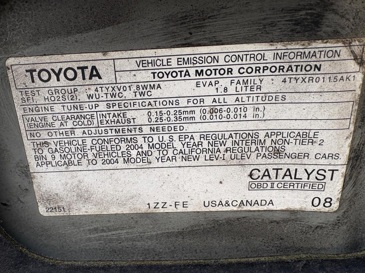 2004 Toyota Matrix XR – Safety Included and 1-Year Powertrain Warranty Photo