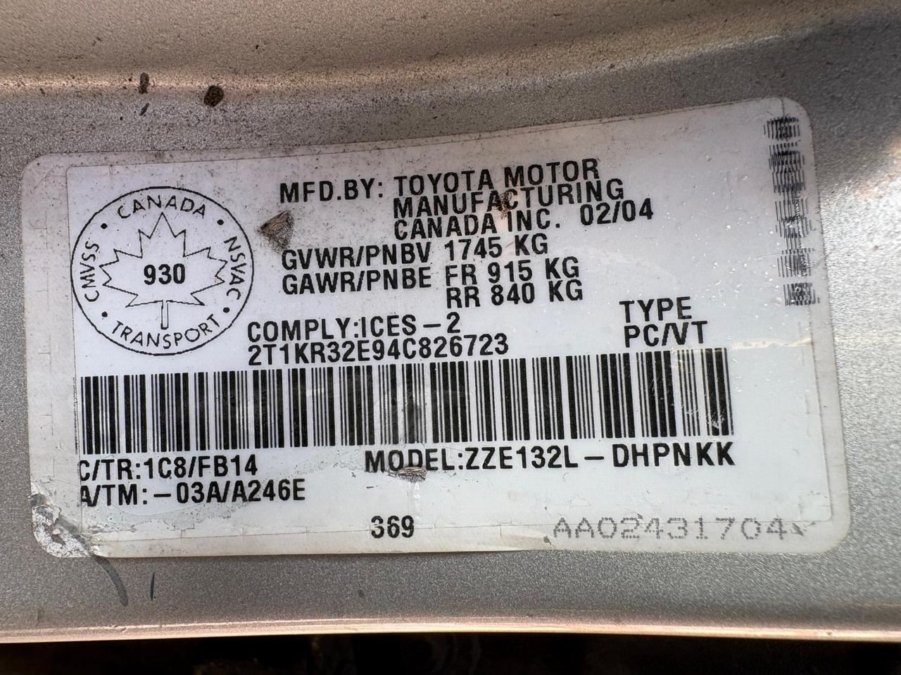 2004 Toyota Matrix XR – Safety Included and 1-Year Powertrain Warranty Photo