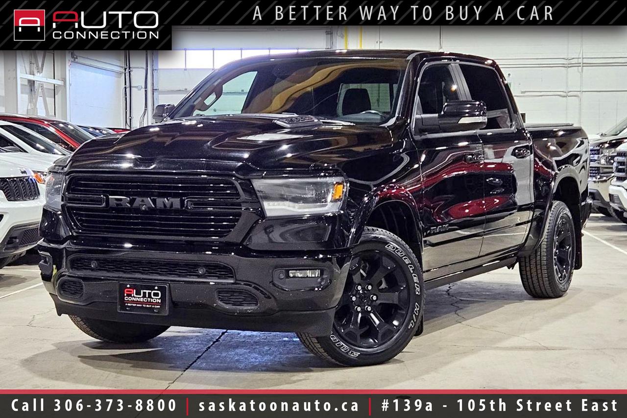 <p><span><font color=#000000><span>Financing & Warranty Available!</span><span><br></span></font></span><span><br></span><span>Crew Cab w/ 5.7ft. Box - Accident Free - 3.0L EcoDiesel V6</span><span><br></span><span><br>Turn heads with this accident-free <b>2020 RAM 1500 Laramie Night Edition Crew Cab</b> - a striking Diamond Black Crystal Pearl truck that blends premium comfort with serious capability. Under the hood, the 3.0L EcoDiesel six-cylinder turbo delivers strong torque and excellent fuel efficiency while the 4x4 drivetrain and 3.92 rear axle ratio make towing and winter driving confident and controlled. The Night Editions 22-inch black forged aluminum wheels, body-colour bumpers and sport performance hood give it a menacing, modern stance matched by LED headlamps, fog lamps and LED bed lighting. Inside, the cabin is built for long hauls and everyday life with cooled and heated perforated leather seats, heated rear seats, heated steering wheel and dual-zone automatic climate control keeping everyone comfortable year-round. Technology takes center stage on the 12-inch touchscreen with navigation, Apple CarPlay/Android Auto compatibility, wireless charging and a 19-speaker Harman/Kardon system that turns the truck into a rolling concert hall. Safety and driver aids are comprehensive - adaptive cruise control with stop-and-go, lane keep assist, blind-spot and cross-path detection, forward collision warning with active braking, Park-Sense front/rear and ParkView backup camera, plus parallel and perpendicular park assist. A dual-pane panoramic moonroof brightens the interior, remote start and remote proximity keyless entry simplify daily use, and an integrated 4G LTE Wi-Fi hotspot keeps devices connected on the go. Practical capability is ready too, with a spray-in bedliner, Class IV hitch receiver with trailer brake controller and useful LED taillamps. If you want a premium, accident-free Laramie Night Edition that balances luxury, tech and towing-ready performance, stop by Saskatoon Auto Connection to see it in person.<br><br></span><span>Key Features:</span><span><br></span><span><br>- 4x4<br>- Night Edition<br>- Laramie Level 2 Equipment Group<br>- Advanced Safety Group<br>- Bed Utility Group<br>- Cooled & Heated Leather Seats<br>- Heated Rear Seats<br>- Heated Steering Wheel<br>- Remote Start<br>- Apple CarPlay & Android Auto Compatibility<br>- Wireless Charging Pad<br>- Adaptive Cruise Control w/ Stop & Go<br>- 19-Speaker Harman/Kardon High Performance Sound System<br></span><span>- 12-Inch Touchscreen Display</span><br><span>- Dual-Pane Panoramic Moonroof<br>- Navigation<br>- Park-Sense Front & Rear Park Assist<br>- ParkView Rear Back-Up Camera<br>- Parallel & Perpendicular Park Assist<br>- Blind-Spot & Cross-Path Detection<br>- Lane Departure Warning w/ Lane Keep Assist<br>- Advanced Brake Assist<br>- Forward Collision Warning w/ Active Braking<br>- Automatic High-Beams<br>- Remote Proximity Keyless Entry<br>- Dual-Zone Automatic Climate Control<br>- 4G LTE Wi-Fi Hotspot<br>- LED Headlamps & Fog Lamps<br>- LED Taillamps<br>- LED Bed Lighting<br>- Spray-In Bedliner<br>- Body-Colour Bumpers<br>- Sport Performance Hood<br>- 22-Inch Black Forged Aluminum Wheels<br>- Class IV Hitch Receiver & Trailer Brake Controller<br>- 9,910lb. Towing Capacity<br>- 3.92 Rear Axle Ratio<br>- 3.0L EcoDiesel 6-Cylinder Turbocharged Engine<br><br><b>Exterior Colour:</b> Diamond Black Crystal Pearl<br><b>Interior Colour:</b> Black Perforated Leather<br><br><b>Manufacturers Brochure:</b> </span><a href=https://cdn.dealereprocess.org/cdn/brochures/ram/ca/2020-1500.pdf target=_blank><span>https://cdn.dealereprocess.org/cdn/brochures/ram/ca/2020-1500.pdf</span></a><span><br><br></span><span>Unlock a full year of exclusive VIP benefits with your purchase! Enjoy 20% off labour, 25% off tires, free windshield stone chip repairs, and so much more. Visit saskatoonauto.ca for all the details.<br></span><span><br>Honesty Pricing eliminates the haggle hassle by providing you with our lowest possible selling price up front. In fact, it is the lowest price in our market, and we will prove it by disclosing a comprehensive market report of what our competitors are selling similar vehicles for.<br></span><span><br>This vehicle meets our Diamond Certification standard, which begins by selecting only premium quality vehicles and subjecting them to a much more comprehensive inspection process than typical dealerships use. Diamond Certified ensures a clean history, exceptional appearance and problem-free operation.<br></span><span><br>At Saskatoon Auto Connection we sell pre-owned automobiles the way we would like to buy them ourselves. Since 2008, we have been dedicated to providing the highest level of integrity and transparency in our industry, in combination with the highest quality vehicles at the most competitive prices in Saskatchewan. Our friendly staff is ready to positively redefine your expectations of the pre-owned automobile space.</span><span></span></p>