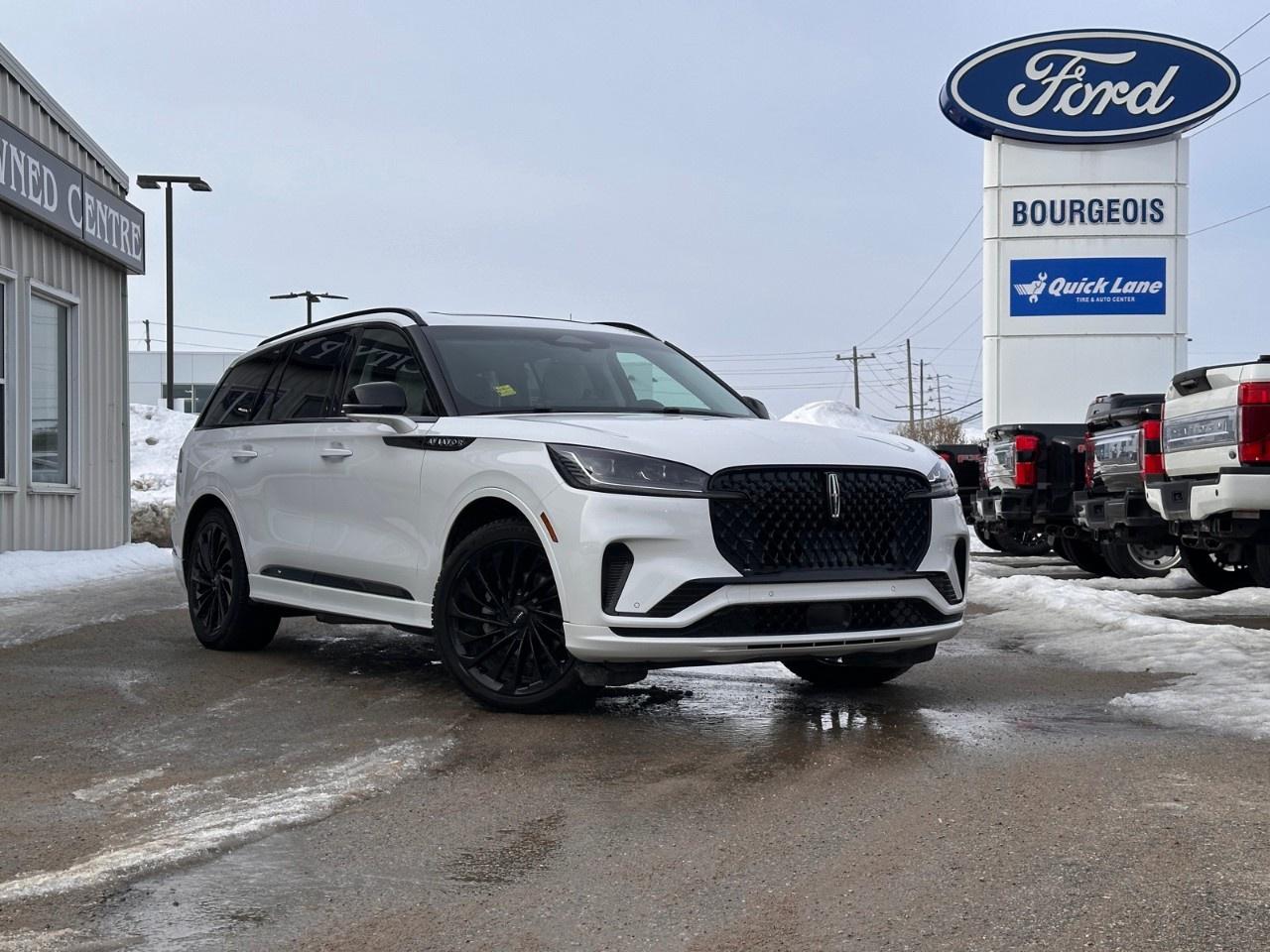 <p>Introducing the pristine 2025 Lincoln Aviator Reserve in a stunning White exterior color with a sophisticated AWD drivetrain that promises excellent handling. This SUV combines luxurious elegance with powerful performance, featuring a 3.0L twin-turbocharged engine expertly paired with an automatic transmission.</p><p>Step into the exquisite White leather interior that radiates premium comfort and style. The Aviator Reserve offers a spacious cabin, meticulously crafted with leatherette door trim and a leather steering wheel. Enjoy the convenience of power seats and the luxury of heated and cooled front seats, ensuring comfort in any weather. A panoramic sunroof creates an airy atmosphere, adding to the elegant interior feel.</p><p>The Aviator Reserve is fully equipped with advanced technology and convenience features, including a Heads-Up Display, navigation system, and a responsive touchscreen interface for the ultimate driving experience. Remain connected and secure with smart device integration, a wi-fi hotspot, and satellite radio. Safety is paramount with features such as lane assist, adaptive cruise control, and parking sensors providing peace of mind on every journey.</p><p>Ideal for families and professionals alike, the Lincoln Aviator Reserve is an exceptional choice for those who value luxury, technology, and safety in an SUV. Experience the opulence and power of the 2025 Lincoln Aviator by contacting us today for more details and to schedule a test drive. Our dealership team is ready to assist you with the journey to owning this remarkable vehicle.</p> <p><strong>Why Choose the Bourgeois Auto Group?</strong></p><p>For 80 years, Bourgeois Auto Group has been delivering exceptional automotive experiences. Our factor trained teams work to ensure you receive the shopping experience you deserve; whether you're looking for a new or new-to-you vehicle.</p><p>Shop 24/7 with our online showroom and chat service, ensuring convenience every step of the way. No hidden fees, full disclosure, and every pre-owned vehicle comes with a Carfax® report for peace of mind.</p><p>We offer a wide selection of pre-owned vehicles, all competitively priced using real-time market data. Get the best deal on your purchase and trade-in with our free Live Market Analysis report.</p><p>Looking to sell your car? We buy any make or modelno purchase required. Our simple to use online trade valuation tool will provide you with a clear, transparent selling experience whether you buy our car or not.</p><p>Backed by hundreds dedicated employees across 4 convenient locations, were here to meet all your automotive needs. Visit us in Midland or Parry Sound and explore our inventory or schedule your next service today.</p> <p><strong>Financing Your Next Vehicle with Bourgeois Motors Ford in Midland:</strong></p><p>At Bourgeois Motors Ford, we make financing your next vehicle simple and stress-free! Our team works with trusted lenders to find flexible options tailored to your budget. Drive away with confidenceapply today!</p><p>Take advantage of our online pre-qualification tool, backed by Equifax and TD Bank to find the payment that works for you. Simply <a href=https://www.bourgeoismotors.com/free-credit-check/ rel=nofollow><strong>CLICK HERE</strong></a><strong> </strong>to use our secure online credit tool with no impact to your credit.</p>