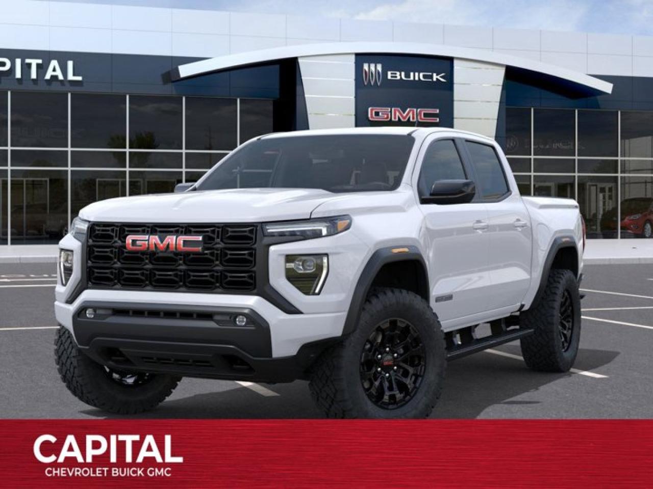 This GMC Canyon boasts a Turbocharged Gas I4 2.7L/ engine powering this Automatic transmission. TRANSMISSION, 8-SPEED AUTOMATIC, 8L80 (STD), SUMMIT WHITE, REAR AXLE, 3.42 RATIO.* This GMC Canyon Features the Following Options *CONVENIENCE PACKAGE includes (DEG) Driver and front passenger sliding visor with illuminated vanity mirrors, (T40) LED front fog lamps, (CJ2) dual zone automatic climate control, (KI6) 120-volt power outlet rear of console, (KC9) 120-volt bed-mounted power outlet, (BTV) Remote Start, (DD8) inside rear view auto-dimming mirror, (N37) manual tilt/telescoping steering column, (UBI) 2-USB Charge Only, rear of console, (BDR) Tailgate keyed cylinder lock, (BPC) MultiStow Tailgate, (C75) Front interior courtesy light with dual reading light and (PPA) EZ-Lift and Lower tailgate , LPO, CARGO TIE-DOWNS, (4) (dealer-installed), LPO, BLACK ASSIST STEP (dealer-installed), LPO, ALL-WEATHER FLOOR LINER, 1ST AND 2ND ROWS includes GMC logo, (dealer-installed), ENGINE, TURBOMAX (310 hp [231 kW] @ 5600 rpm, 430 lb-ft of torque [583 Nm] @ 3000 rpm) (STD), ENGINE BLOCK HEATER, ELEVATION PREFERRED EQUIPMENT GROUP includes standard equipment, 3 YEARS SIRIUSXM, Wireless Apple CarPlay/Wireless Android Auto, Windows, remote Express-Down, all windows.* Visit Us Today *For a must-own GMC Canyon come see us at Capital Chevrolet Buick GMC Inc., 13103 Lake Fraser Drive SE, Calgary, AB T2J 3H5. Just minutes away!