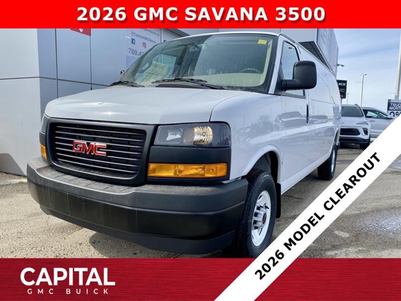 Check out this BRAND NEW 2026 GMC SAVANA! Equipped with options like Remote Start, Bluetooth, Rear Park Assist, Deluxe front Bucket Seats, Driver Convenience Package, Back-up Camera, Cold Climate Package and so much more! CALL NOWAsk for the Internet Department for more information or book your test drive today! Text 587-400-9276 for fast answers at your fingertips!AMVIC Licensed Dealer - Licence Number B1044900