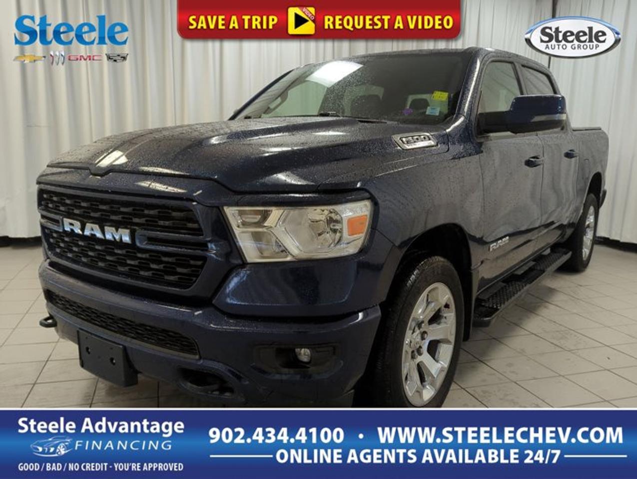 Meet the used 2024 RAM 1500 Big Horn at Steele Chevrolet Buick GMC in Dartmouth, a full-size truck built for real Canadian roads and real workdays. Finished in a bold blue exterior with a clean black interior, this 4-door pickup pairs everyday comfort with confident capability. With 141,324 km, its been driven and proven, and its ready to keep delivering with a smooth automatic transmission and sure-footed 4 roues motrices traction.Under the hood, the 2024 RAM 1500 Big Horn features a Gas/Electric V-8 5.7 L/345 Litres (Hybrid) powertrain that blends classic V-8 strength with hybrid assistance for responsive acceleration and smart efficiency in stop-and-go driving. Whether youre commuting across Dartmouth, heading out of town, or hauling gear for the weekend, this truck is designed to feel composed and steady. Add in Satellite Radio for easy entertainment on longer drives, plus an Auto-Dimming Rearview Mirror that helps reduce glare at night, and youve got a truck thats ready for daily use.TRUCK FEATURES4 roues motrices for confident tractionFour-door cab for easier accessFull-size pickup stance for utilityBuilt for daily work and weekendsADVANCED SAFETY FEATURESAuto-dimming mirror reduces nighttime glareStable handling feel on varied roadsConfident braking feel in trafficClear outward visibility from the cabPERFORMANCE AND EFFICIENCY5.7 L hybrid-assisted V-8 powerSmooth-shifting automatic transmission operationStrong low-end response for mergingEfficient hybrid support in city drivingCOMFORT AND CONVENIENCEFour full doors for passenger accessPractical cabin layout for daily drivingEasy-to-reach controls for the driverComfortable ride for longer commutesTECHNOLOGY AND CONNECTIVITYSatellite Radio for more listening choiceAuto-dimming rearview mirror technology includedSimple infotainment access while drivingClear audio for calls and musicCARGO SPACEPickup bed ready for bulky itemsUseful space for tools and gearCabin storage for everyday essentialsVersatile hauling for home projectsWHAT OTHER OWNERS LIKEV-8 power for confident passing4 roues motrices in winter conditionsSmooth ride for a full-size truckSatellite radio for long drivesThis 2024 RAM 1500 Big Horns VIN is: 1C6SRFFTXRN225309.