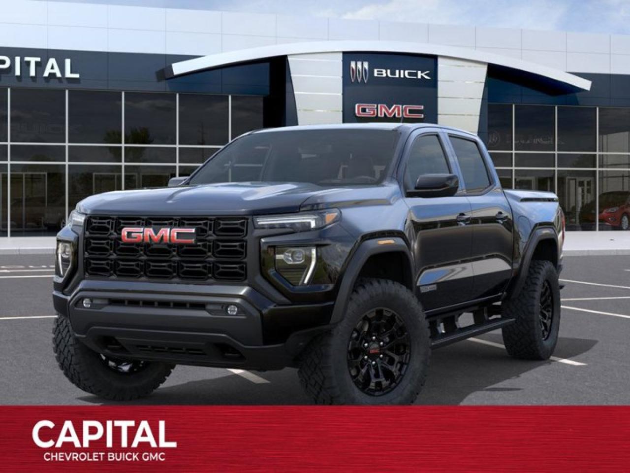 This GMC Canyon delivers a Turbocharged Gas I4 2.7L/ engine powering this Automatic transmission. TRANSMISSION, 8-SPEED AUTOMATIC, 8L80 (STD), REAR AXLE, 3.42 RATIO, ONYX BLACK.*This GMC Canyon Comes Equipped with These Options *CONVENIENCE PACKAGE includes (DEG) Driver and front passenger sliding visor with illuminated vanity mirrors, (T40) LED front fog lamps, (CJ2) dual zone automatic climate control, (KI6) 120-volt power outlet rear of console, (KC9) 120-volt bed-mounted power outlet, (BTV) Remote Start, (DD8) inside rear view auto-dimming mirror, (N37) manual tilt/telescoping steering column, (UBI) 2-USB Charge Only, rear of console, (BDR) Tailgate keyed cylinder lock, (BPC) MultiStow Tailgate, (C75) Front interior courtesy light with dual reading light and (PPA) EZ-Lift and Lower tailgate , LPO, CARGO TIE-DOWNS, (4) (dealer-installed), LPO, BLACK ASSIST STEP (dealer-installed), LPO, ALL-WEATHER FLOOR LINER, 1ST AND 2ND ROWS includes GMC logo, (dealer-installed), ENGINE, TURBOMAX (310 hp [231 kW] @ 5600 rpm, 430 lb-ft of torque [583 Nm] @ 3000 rpm) (STD), ENGINE BLOCK HEATER, ELEVATION PREFERRED EQUIPMENT GROUP includes standard equipment, 3 YEARS SIRIUSXM, Wireless Apple CarPlay/Wireless Android Auto, Windows, remote Express-Down, all windows.* Stop By Today *Stop by Capital Chevrolet Buick GMC Inc. located at 13103 Lake Fraser Drive SE, Calgary, AB T2J 3H5 for a quick visit and a great vehicle!