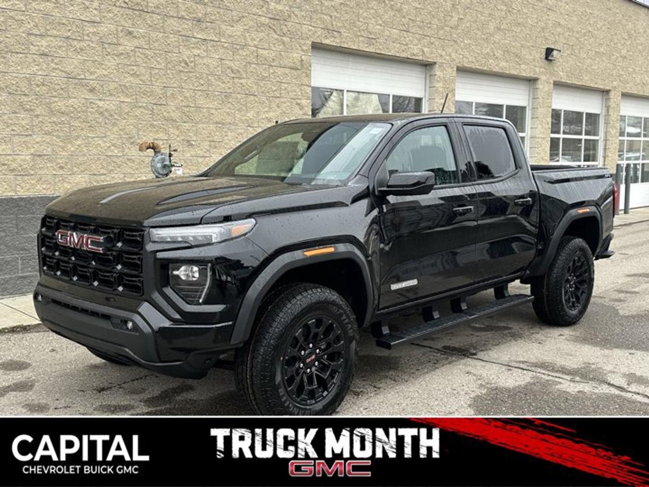 This GMC Canyon delivers a Turbocharged Gas I4 2.7L/ engine powering this Automatic transmission. TRANSMISSION, 8-SPEED AUTOMATIC, 8L80 (STD), REAR AXLE, 3.42 RATIO, ONYX BLACK.*This GMC Canyon Comes Equipped with These Options *CONVENIENCE PACKAGE includes (DEG) Driver and front passenger sliding visor with illuminated vanity mirrors, (T40) LED front fog lamps, (CJ2) dual zone automatic climate control, (KI6) 120-volt power outlet rear of console, (KC9) 120-volt bed-mounted power outlet, (BTV) Remote Start, (DD8) inside rear view auto-dimming mirror, (N37) manual tilt/telescoping steering column, (UBI) 2-USB Charge Only, rear of console, (BDR) Tailgate keyed cylinder lock, (BPC) MultiStow Tailgate, (C75) Front interior courtesy light with dual reading light and (PPA) EZ-Lift and Lower tailgate , LPO, CARGO TIE-DOWNS, (4) (dealer-installed), LPO, BLACK ASSIST STEP (dealer-installed), LPO, ALL-WEATHER FLOOR LINER, 1ST AND 2ND ROWS includes GMC logo, (dealer-installed), ENGINE, TURBOMAX (310 hp [231 kW] @ 5600 rpm, 430 lb-ft of torque [583 Nm] @ 3000 rpm) (STD), ENGINE BLOCK HEATER, ELEVATION PREFERRED EQUIPMENT GROUP includes standard equipment, 3 YEARS SIRIUSXM, Wireless Apple CarPlay/Wireless Android Auto, Windows, remote Express-Down, all windows.* Stop By Today *Stop by Capital Chevrolet Buick GMC Inc. located at 13103 Lake Fraser Drive SE, Calgary, AB T2J 3H5 for a quick visit and a great vehicle!