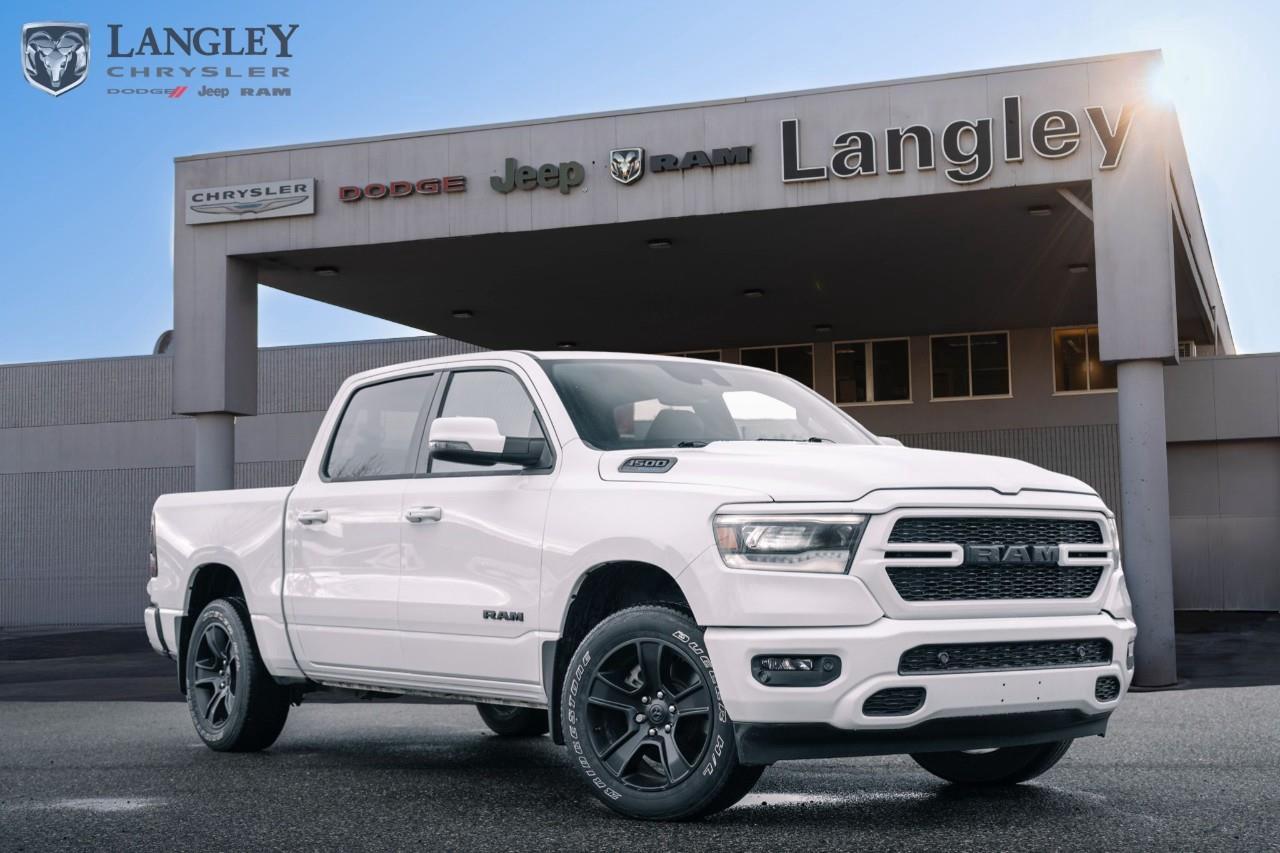 <p><strong>2023 RAM 1500 Sport 4x4 Crew Cab 5'7" Box</strong></p><p>A Canada-exclusive trim that combines aggressive monochromatic styling with a premium interior and the legendary power of the HEMI® V8.</p><ul><li><p><strong>Engine</strong>: 5.7L HEMI® VVT V8 with MDS & eTorque (395 hp, 410 lb-ft torque)</p></li><li><p><strong>Drivetrain</strong>: 4x4 with 8-speed automatic transmission</p></li><li><p><strong>Max Towing</strong>: Up to 5,112 kg (11,270 lbs) when properly equipped</p></li><li><p><strong>Technology</strong>: 12-inch Uconnect® 5 NAV touchscreen, 12-inch digital cluster, and Apple CarPlay/Android Auto</p></li><li><p><strong>Interior</strong>: Heated front bucket seats, heated steering wheel, and power-adjustable pedals</p></li><li><p><strong>Key Features</strong>: Sport performance hood, 20-inch black aluminum wheels, body-colour grille surround and bumpers, and LED headlamps</p></li></ul><p>Come book a test drive at Langley Chrysler, conveniently located in Langley, British Columbia.</p>

<p>*All prices plus applicable taxes, applicable environmental recovery charges, documentation of $599 and full tank of fuel surcharge of $76 if a full tank is chosen. <br />Other protection items available that are not included in the above price:<br />Tire & Rim Protection and Key fob insurance starting from $599<br />Service contracts (extended warranties) for coverage up to 7 years and 200,000 kms starting from $599<br />Custom vehicle accessory packages, mudflaps and deflectors, tire and rim packages, lift kits, exhaust kits and tonneau covers, canopies and much more that can be added to your payment at time of purchase<br />Undercoating, rust modules, and full protection packages starting from $199<br />Financing Fee of $500 when applicable<br />Flexible life, disability and critical illness insurances to protect portions of or the entire length of vehicle loan</p>