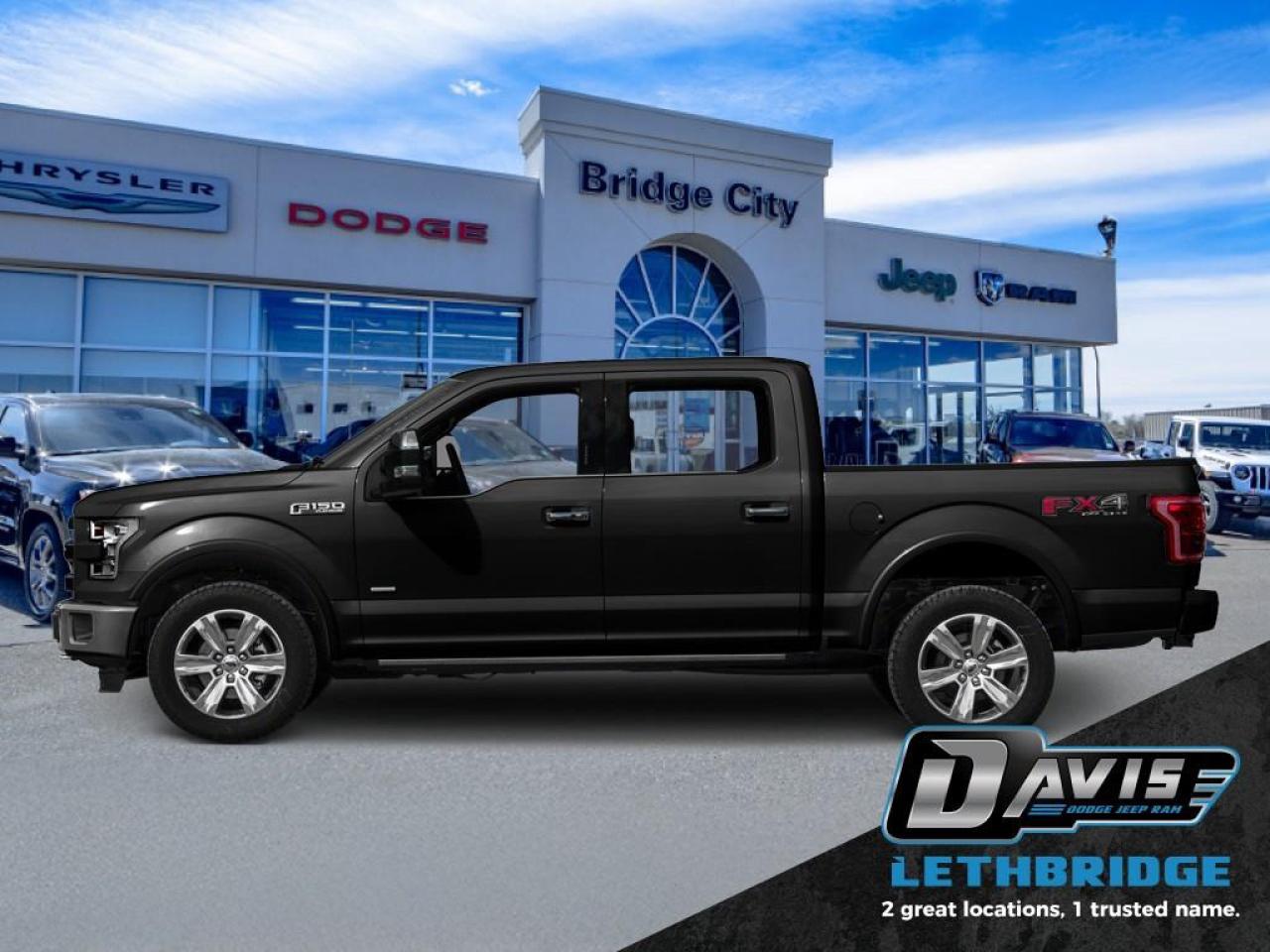 A best-seller and a hard worker, the Ford F-150 is everything you could want in a pickup truck. This 2015 Ford F-150 is for sale today in Lethbridge. <br /> <br />High-strength, military-grade aluminum construction in the body of this F-150 cuts out weight without sacrificing toughness. The drivetrain at the heart of the F-150 delivers the power and torque you need to get the job done. The perfect truck for work and play, this Ford gives you the power you need, the features you want, and the style you crave. This Crew Cab 4X4 pickup has 233,030 km. Stock number 41146 is Black in colour. It has an Automatic transmission and is powered by a 365HP 3.5L V6 Cylinder Engine.<br /> <br />To apply right now for financing use this link: <a href=https://lethbridge.davisdodge.ca/free-credit-check/ target=_blank rel=nofollow noopener noreferrer>https://lethbridge.davisdodge.ca/free-credit-check/</a><br /><br /> <br /><br />Locally Owned & Trusted for Over 35 Years  Davis Dodge in Lethbridge, AB <br /><br /> At Davis Dodge, weve proudly served the Lethbridge community for more than 35 years, offering an unparalleled car buying experience. Dont just take our word for itour Google reviews speak volumes about our commitment to exceptional service. <br /><br /> Delivery & At-Home Test Drives: Convenient options to suit your lifestyle. <br /><br /> Flexible Financing for Everyone: Get the vehicle you need with financing solutions tailored to your situation. <br /><br /> Full Mechanical Inspections & Professional Cleaning: Every vehicle is thoroughly inspected and cleaned before it hits our lot.<br /><br /> We take all makes and models on trade and offer competitive pricing with inventory that changes daily. Whether you're shopping for a Chrysler, Dodge, Jeep, RAM, or FIAT, our AMVIC Licensed dealership makes it easy to browse, buy, and drive away.<br /><br /> Located in Lethbridge, AB, we proudly serve customers in Fort Macleod, Taber, Claresholm, and Coaldale. Shop online or visit us today to experience the best in sales, service, and selection. Standard bank rates apply; taxes are additional.<br /><br /> Vehicle pricing offer shown expires 2026-03-31. <br /> Come by and check out our fleet of 60+ used cars and trucks and 120+ new cars and trucks for sale in Lethbridge. o~o