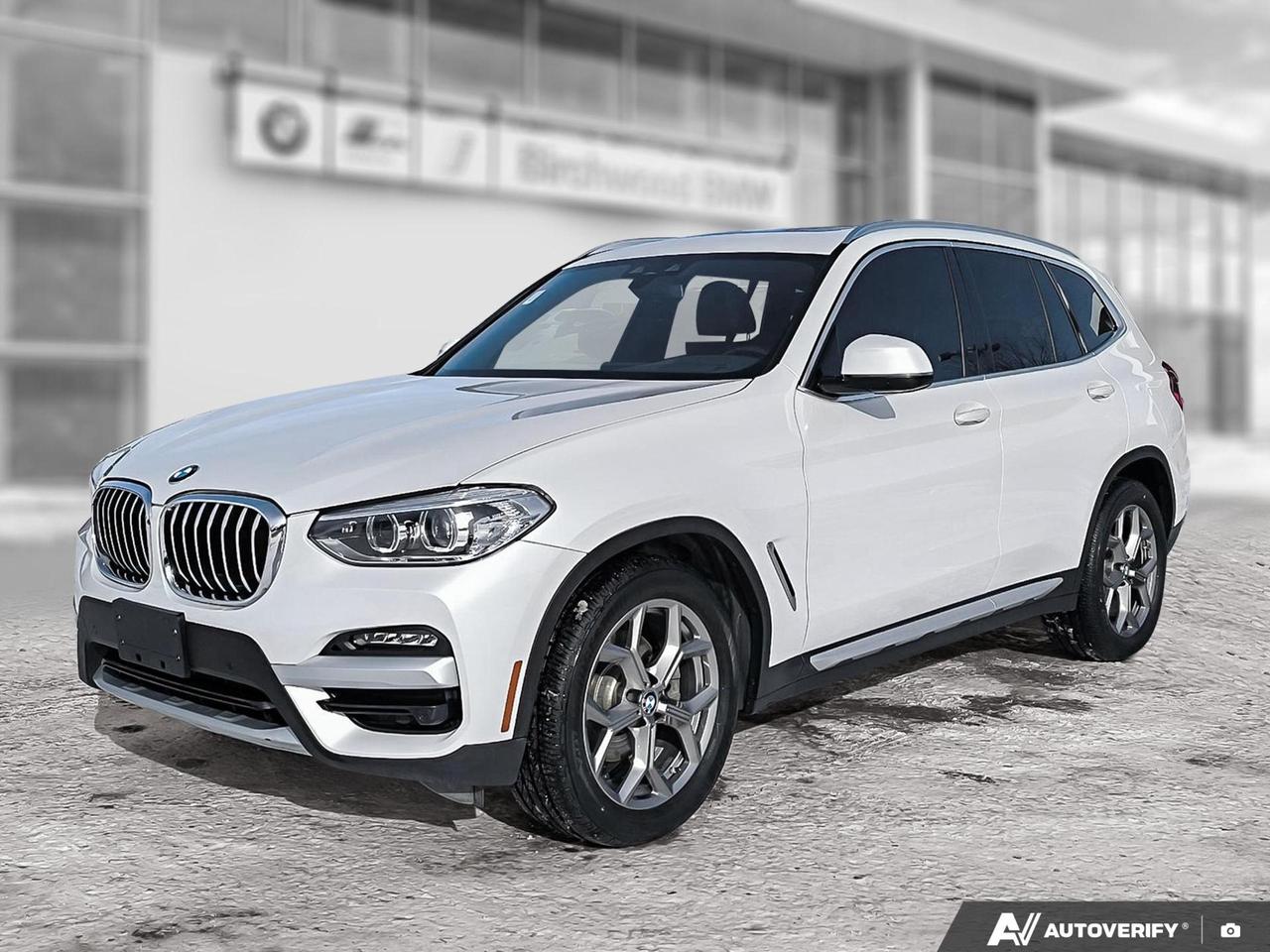 Low Kilometers!
Local Vehicle!
Good Condition!
Discover luxury and performance in this 2021 BMW X3 xDrive30i. With low mileage and a host of premium features, this SUV offers an exceptional driving experience for the discerning driver.

Key Highlights:
- Mineral White Metallic exterior with elegant Mocha interior
- Premium Enhanced package for ultimate comfort
- Panoramic Glass Sunroof for an open, airy feel
- Harman Kardon Sound System for audiophiles
- Wireless Apple CarPlay and Android Auto connectivity
- Advanced safety features including Front Collision Alert
- Comfort Access with Kick Activated Power Trunk
- All-Wheel Drive for superior handling in all conditions

Experience the pinnacle of German engineering and craftsmanship. Visit Birchwood BMW today to arrange a test drive and explore financing options. Our expert staff is ready to answer any questions and help you make this BMW X3 yours. Dont miss this opportunity to elevate your driving experience  contact us now!
Unforgettable experiences guaranteed! Buy your next Pre-Owned vehicle from Birchwood BMW and enjoy brand specific luxuries including:
 A full CARFAX vehicle report
 Complete vehicle detailing & a full tank of gas.
 BMW Factory Certified Technicians with 100+ Years of Experience
 Certifiable BMW Vehicles
 21 Loaner Vehicles
Discover the ultimate driving experience today! Book your appointment at 204-452-7799.
Dealer Permit #9740
Dealer permit #9740