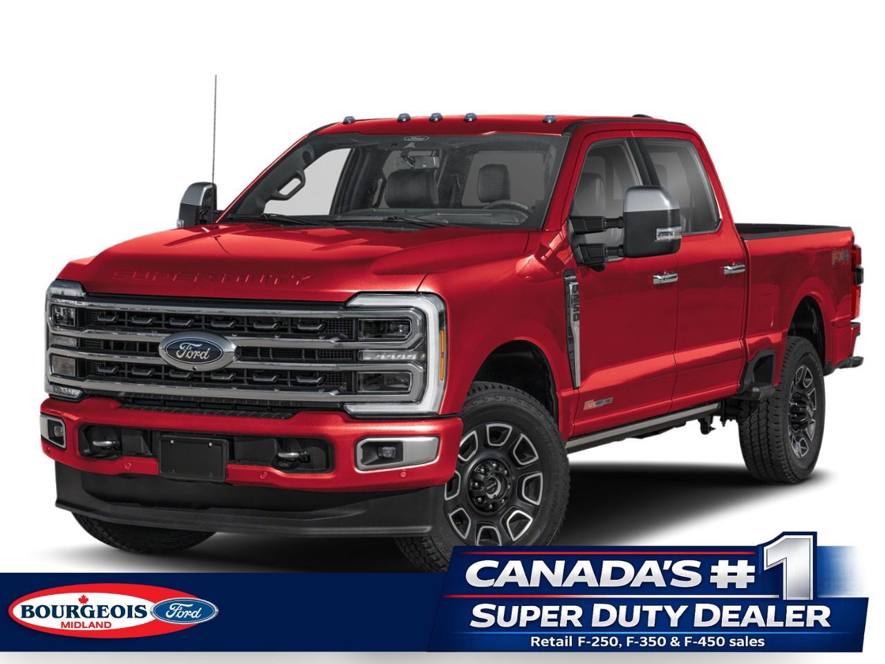 <p>Presenting the 2026 Ford Super Duty F-250 SRW Platinum in a vibrant Red finish with a robust 4×4 drivetrain, this truck is built to handle all terrains with confidence and style.</p><p>The commanding presence of this truck is accentuated by its bold exterior lines and premium styling cues. The interior is a haven of comfort and luxury with leather seats and a leather steering wheel. Enjoy the convenience of heated and cooled front seats and heated rear seats, ensuring maximum comfort for all passengers no matter the weather.</p><p>Equipped with advanced technology, the truck offers a seamless driving experience. Features like smart device integration, a Wi-Fi hotspot, and Bluetooth connection keep you connected on the go. Safety is paramount with adaptive cruise control and brake assist, giving you peace of mind on every journey.</p><p>This vehicle is perfect for those seeking a blend of power and luxury, making it an ideal choice for families and work professionals who require versatility and reliability. Contact us today to learn more about this exceptional truck and experience it for yourself.</p>