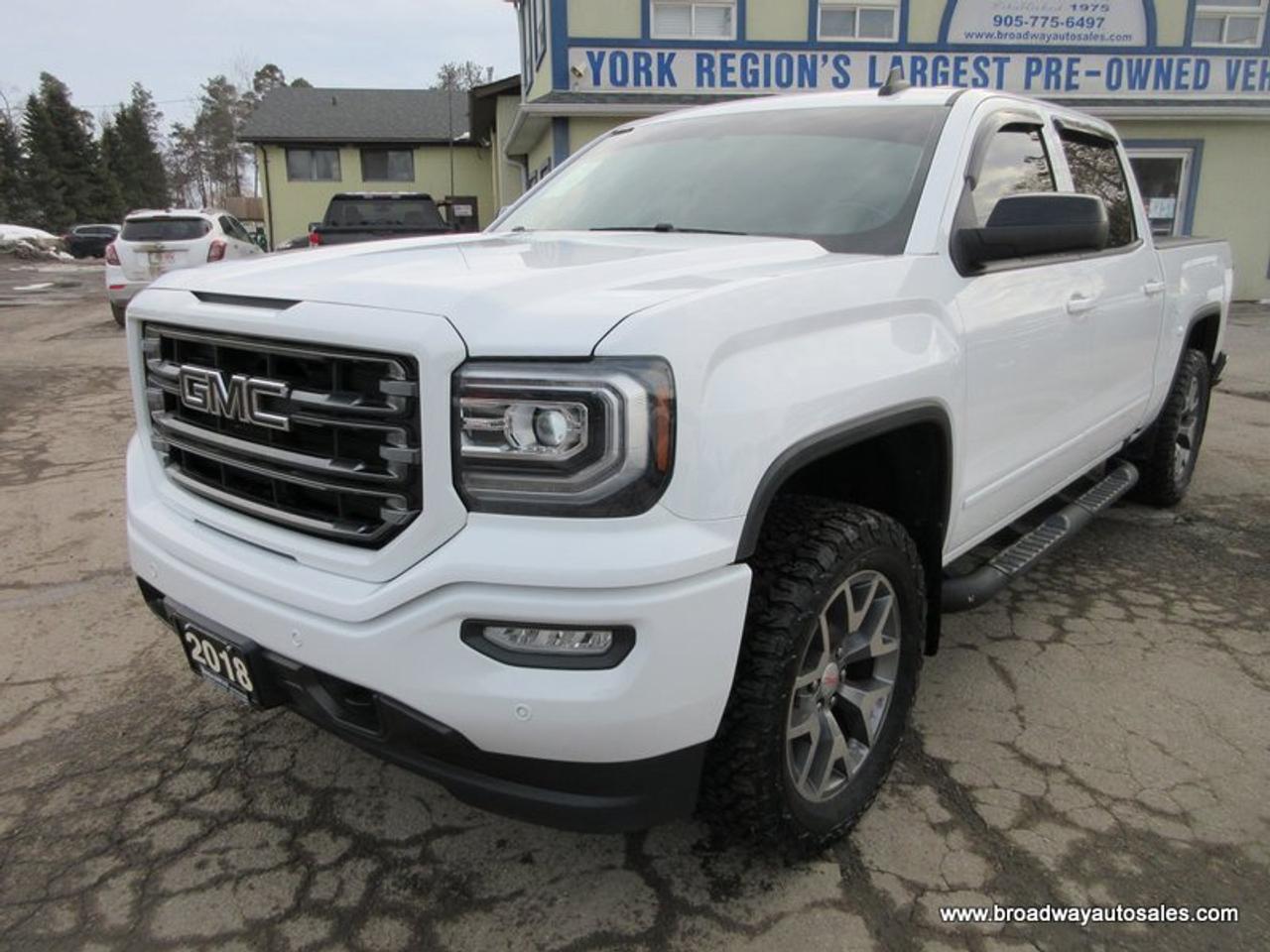 2018 GMC Sierra 1500 GREAT KM'S ALL-TERRAIN-EDITION 5 PASSENGER 5.3L - V8.. 4X4.. CREW-CAB.. SHORTY.. NAVIGATION.. SUNROOF.. LEATHER.. HEATED SEATS & WHEEL.. BOSE AUDIO..