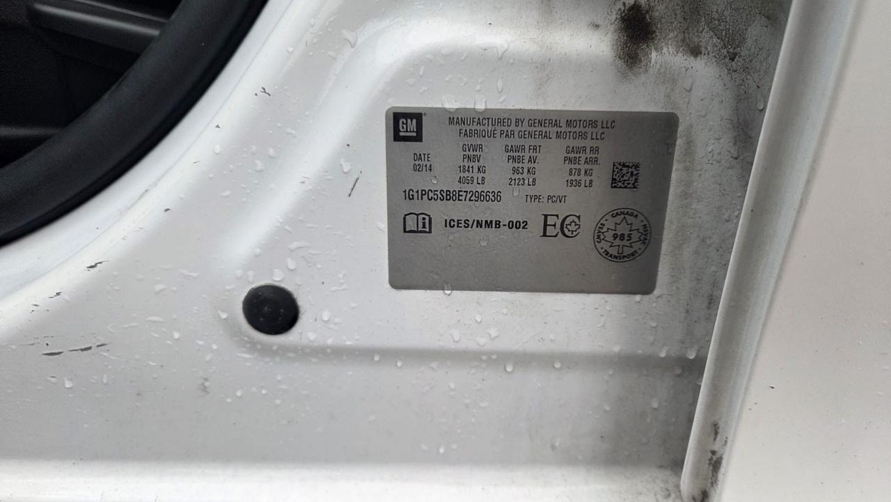 2014 Chevrolet Cruze 1LT, ONLY 124KMS, WELL MAINTAINED, CERTIFIED Photo