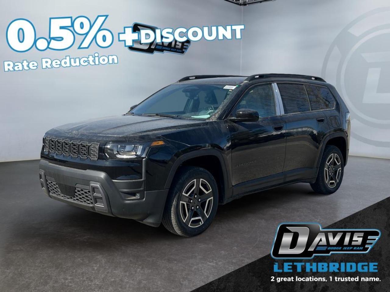 <b>Heated Seats, Heated Steering Wheel, Remote Start, Adaptive Cruise Control, Lane Keep Assist!</b><br /> <br /> <br /> <br />Its thoughtfully designed interior offers premium materials, intuitive controls, and plenty of space for every journey. <br /> <br />The 2026 Jeep Cherokee delivers the perfect mix of sophistication and strength, making it ideal for both adventure seekers and everyday drivers. Inside, youll find a well-appointed cabin packed with smart technology and comfortable finishes designed to elevate every drive. With dependable off-road capability, advanced safety systems, and a distinctive design, the Cherokee stands out as a versatile SUV ready for any road ahead.<br /> <br />This Diamond Black Crystal Pearl SUV has an Automatic transmission and is powered by a 210HP 1.6L 4 Cylinder Engine. <br /> <br /> Our Cherokee's trim level is Laredo. Experience everyday comfort with heated front seats, a 10-way power drivers seat with lumbar support, dual-zone automatic climate control, and a heated leatherette steering wheel that makes every drive feel refined and relaxed. The intuitive 12.3-inch Uconnect 5 touchscreen keeps you seamlessly connected with wireless smartphone integration, remote start, and a built-in Wi-Fi hotspot for effortless convenience. Confidence comes standard with advanced safety features such as Active Driving Assist, Blind Spot Detection, Full-Speed Forward Collision Warning Plus, and the ParkView Rear Back-Up Camera for added awareness on the road. This vehicle has been upgraded with the following features: Heated Seats, Heated Steering Wheel, Remote Start, Adaptive Cruise Control, Lane Keep Assist, Collision Mitigation .<br /><br /> <br />To apply right now for financing use this link: <a href=https://lethbridge.davisdodge.ca/free-credit-check/ target=_blank rel=nofollow noopener noreferrer>https://lethbridge.davisdodge.ca/free-credit-check/</a><br /><br /> <br /><br />As a premier Chrysler, Dodge, Jeep and RAM dealership, Davis Dodge proudly offers an extensive selection of new and used vehicles to meet every drivers needs. Customers across Lethbridge, Fort Macleod, Taber, Claresholm, Coaldale, and beyond trust us for daily vehicle specials, certified service and parts, and a seamless online inventory experience. <br /><br /> With competitive financing options and expert support, we make car buying easy and enjoyable. <br /><br /> Ready to hit the road? Schedule your test drive today at Davis Dodge, your trusted Chrysler, Dodge, Jeep and RAM dealer in Lethbridge, Alberta.<br /><br /> Vehicle pricing offer shown expires 2026-03-31. <br /> Come by and check out our fleet of 70+ used cars and trucks and 130+ new cars and trucks for sale in Lethbridge. o~o