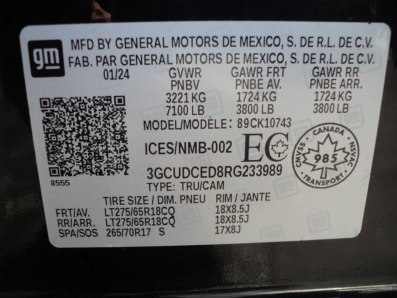 2024 Chevrolet Silverado 1500 CustomTrailBossCrewCabZ71 4WD 5.3L8cylGas 6'7"Box Photo