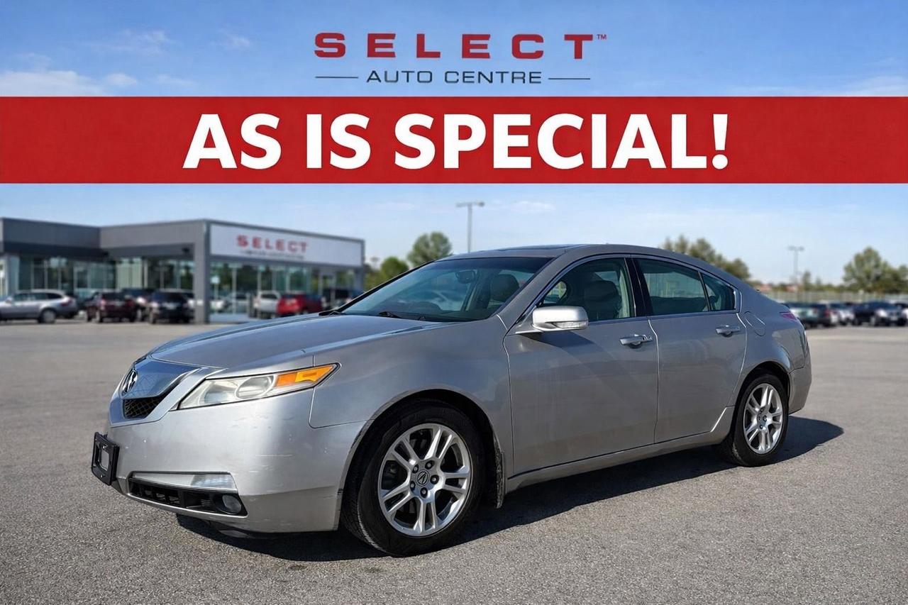 <p>Looking for a blend of luxury and reliability? Then check out this stunning 2009 Acura TL, now available at Select Auto Centre Ltd.! This sleek silver sedan, with its elegant beige interior, offers a driving experience that&rsquo;s both comfortable and engaging. With just 176,431 km on the odometer, this Acura TL has plenty of life left to offer, promising many more years of enjoyable driving. This car has been meticulously maintained, as evidenced by its included service records.</p><p>This Acura TL boasts a sophisticated front-wheel-drive system paired with an automatic transmission, making every journey smooth and effortless. The four-door sedan design ensures plenty of room for passengers and cargo, perfect for daily commutes or weekend getaways. Experience the premium feel of an Acura, known for its refined engineering and exceptional build quality. This Acura TL is ready to elevate your driving experience.</p><p>Here are five features that make this Acura TL stand out:</p><ul><li><strong>Navigation Package:</strong> Never get lost again with the integrated navigation system, guiding you with ease.</li><li><strong>Service Records:</strong> Enjoy peace of mind knowing this vehicle has been properly maintained with documented service history.</li><li><strong>Luxurious Interior:</strong> Sink into the comfortable beige interior and experience a premium driving environment.</li><li><strong>Automatic Transmission:</strong> Experience seamless gear changes and effortless driving with the smooth automatic transmission.</li><li><strong>Elegant Design:</strong> Turn heads with the timeless silver exterior and sophisticated sedan design.</li></ul><p>$5888 + HST.</p><p><em>&ldquo;This vehicle is being sold &ldquo;as is&rdquo;, unfit, not e-tested and is not represented as being in a road worthy condition, mechanically sound or maintained at any guaranteed level of quality. The vehicle may not be fit for use as a means of transportation and may require substantial repairs at the purchaser&rsquo;s expense. It may not be possible to register the vehicle to be driven in its current condition.&rdquo;</em></p><p><strong><em>Powered by AutoIntelligence&trade;</em></strong> Vehicle information has been generated using artificial intelligence and is provided for informational purposes only. While efforts are made to ensure accuracy, please confirm all details directly with the dealer.</p>